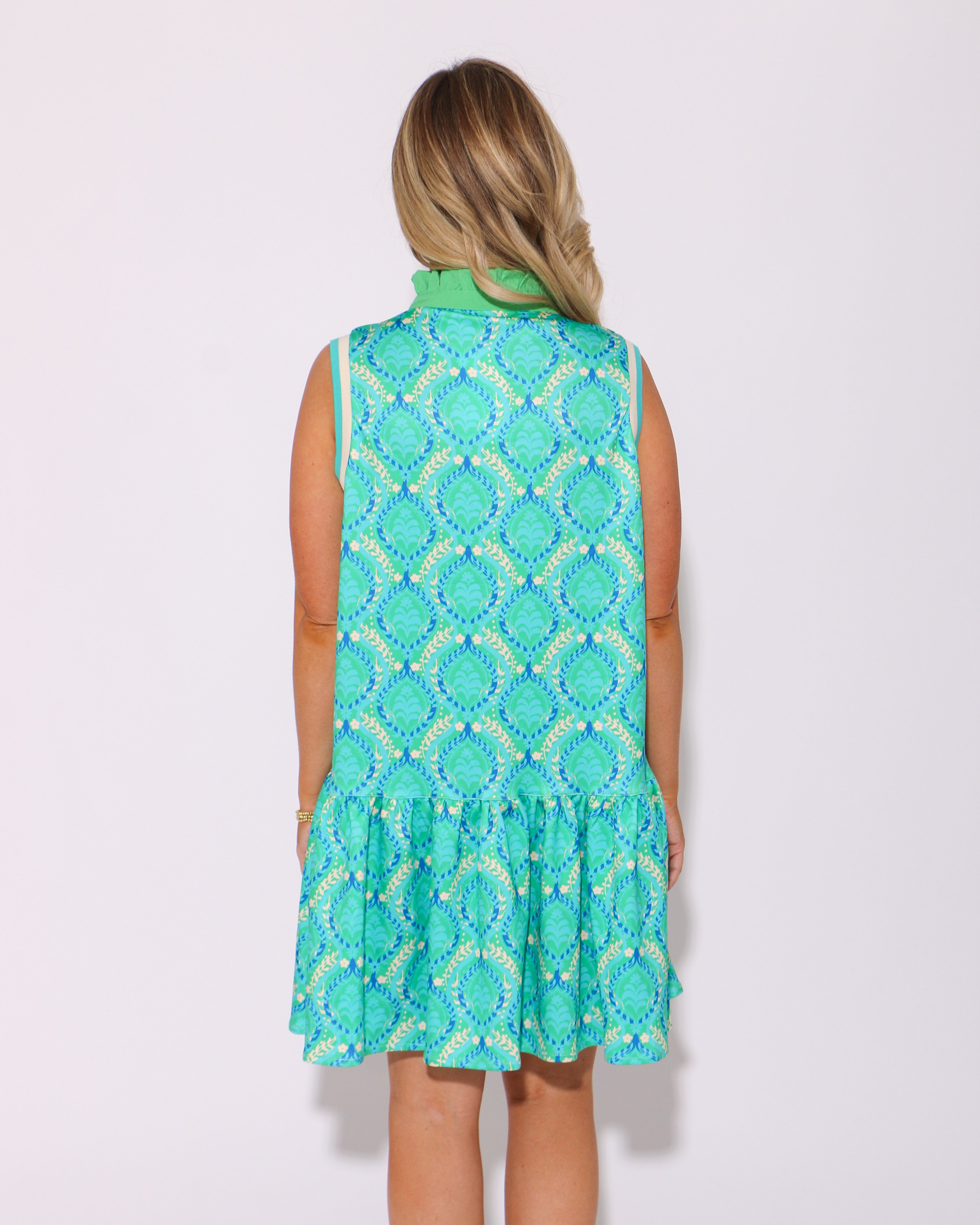 The Pop Print Emerald Mini Dress