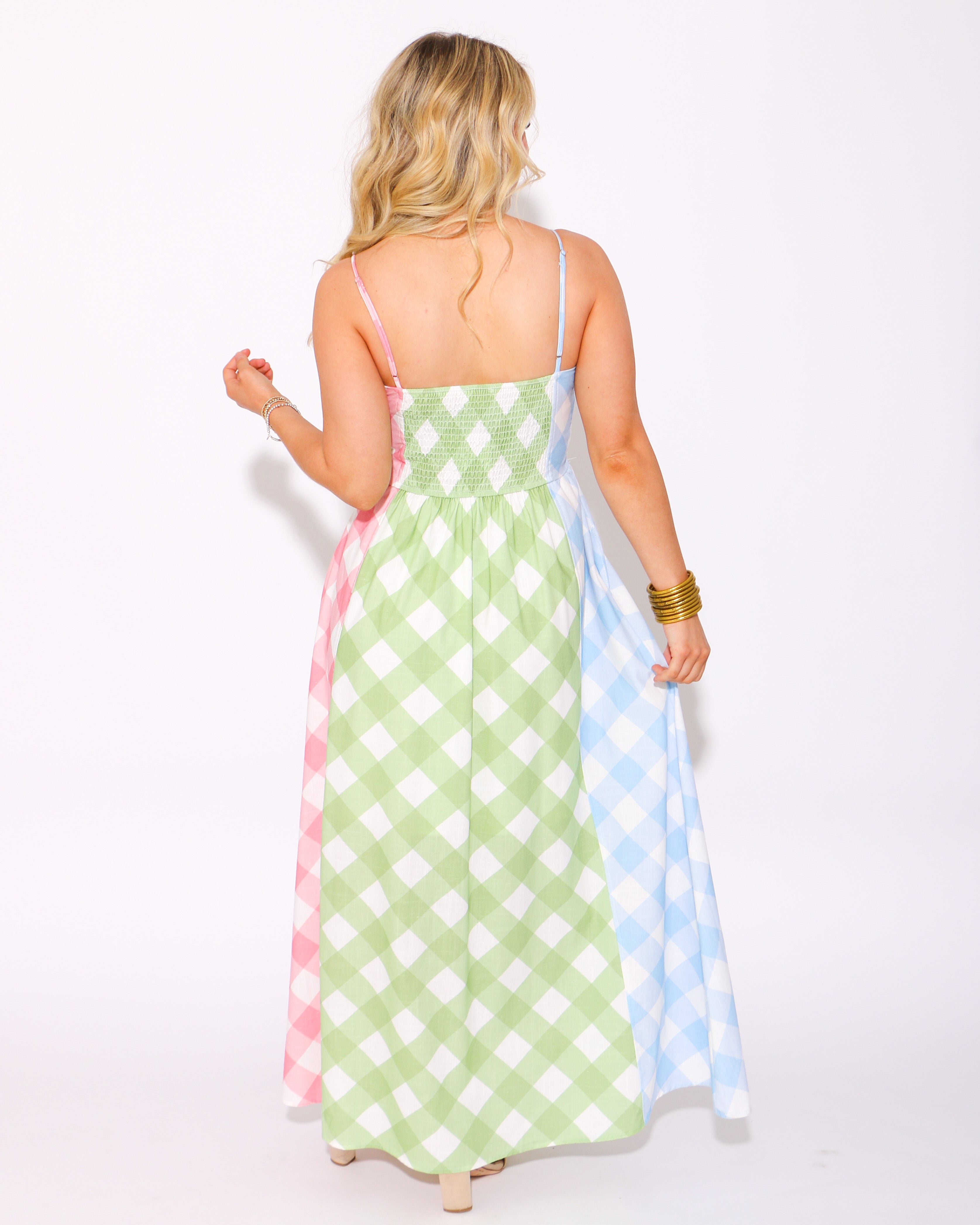 Garden Party Gingham Maxi Dress