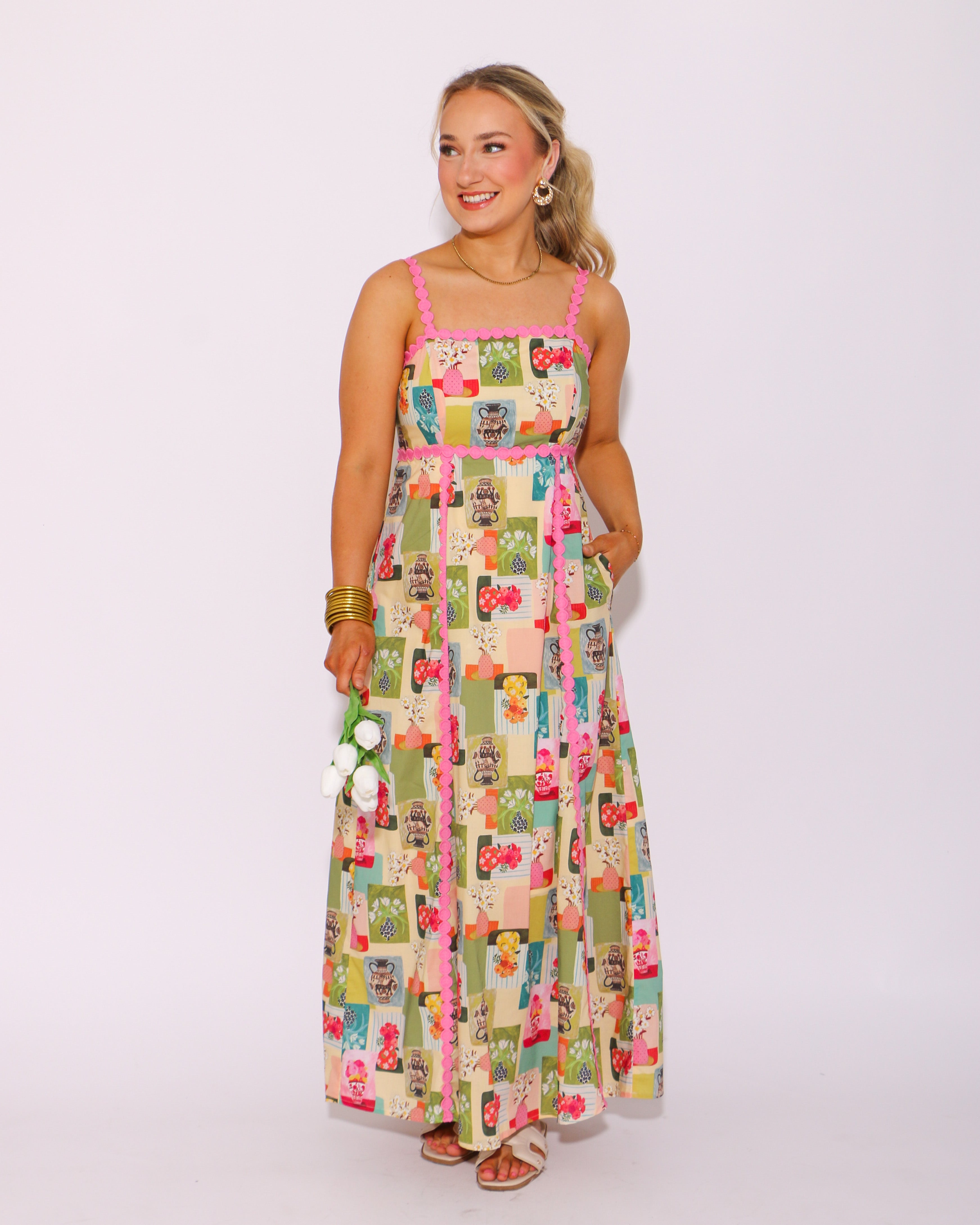 Floral Galore Abstract Midi Dress