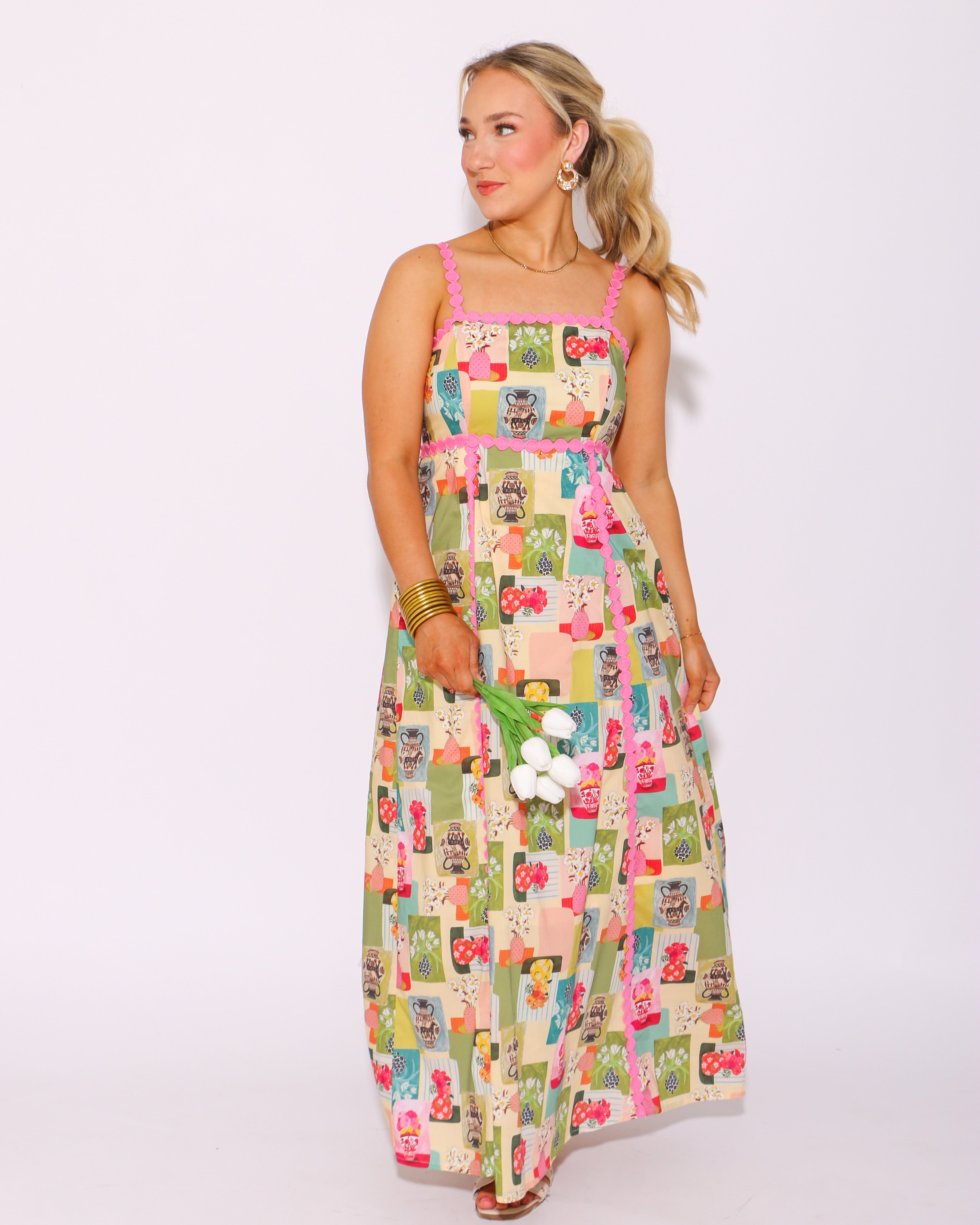 Floral Galore Abstract Midi Dress