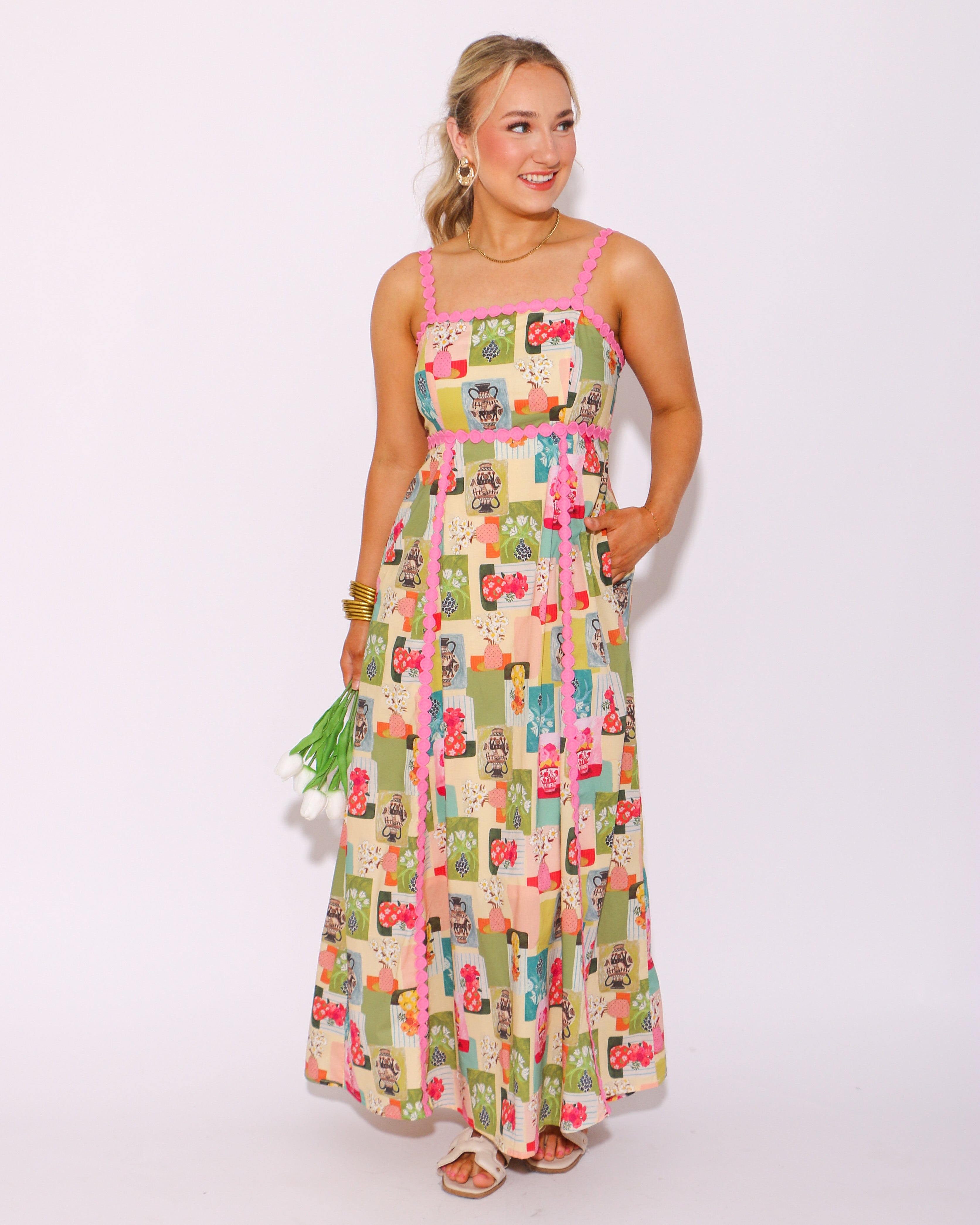 Floral Galore Abstract Midi Dress