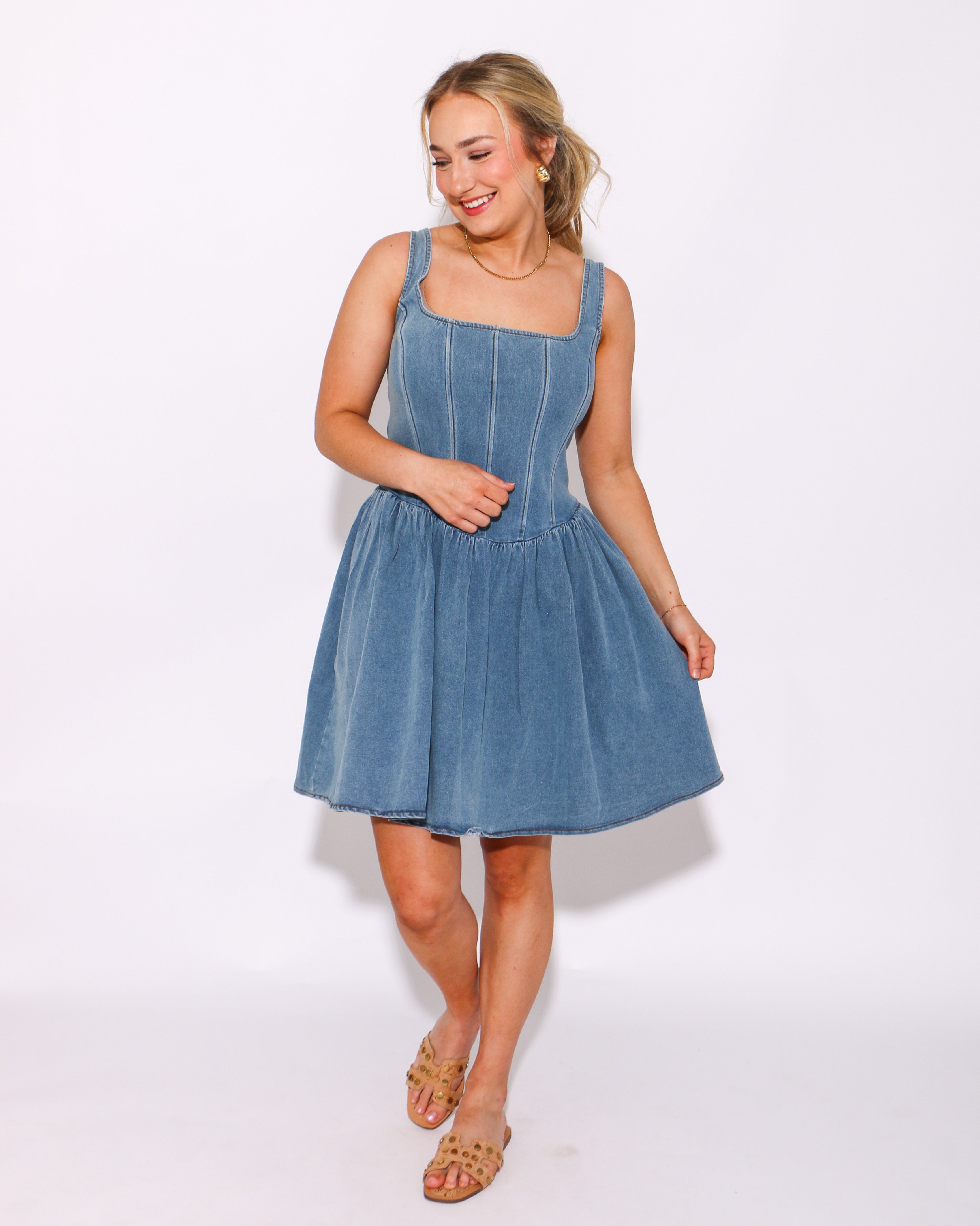Denim Charm Mini Sundress