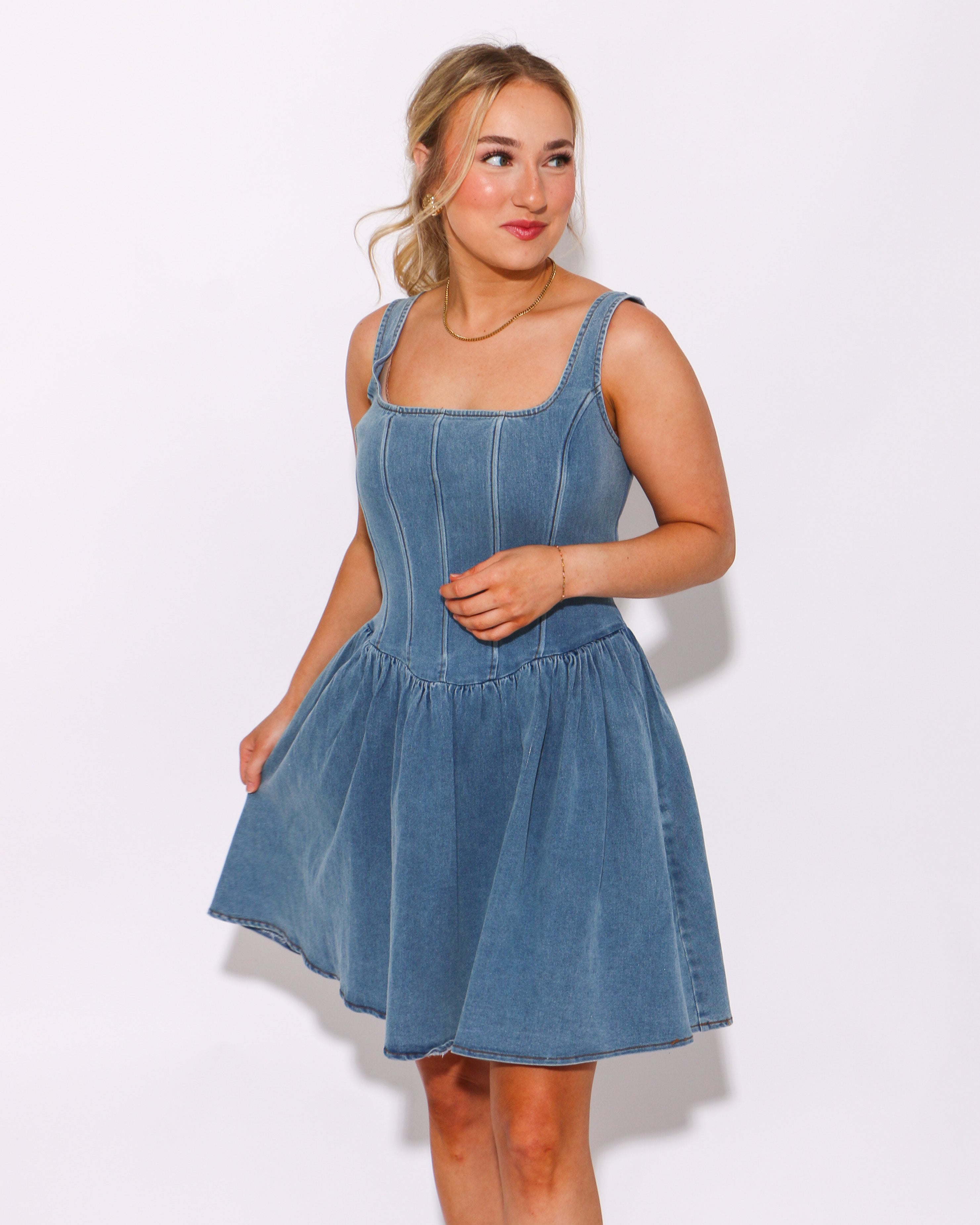 Denim Charm Mini Sundress