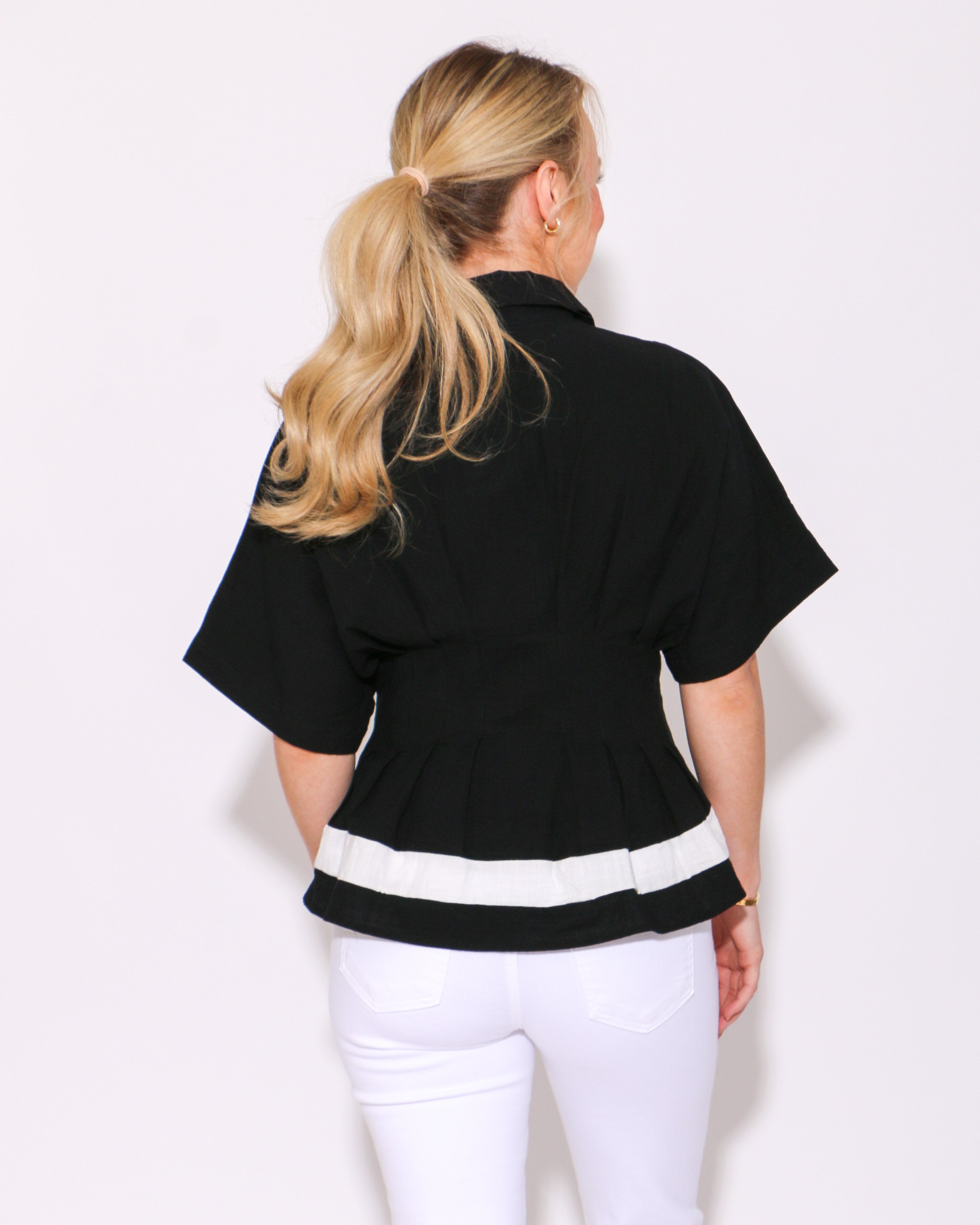 Pleated to Perfection Top in Black