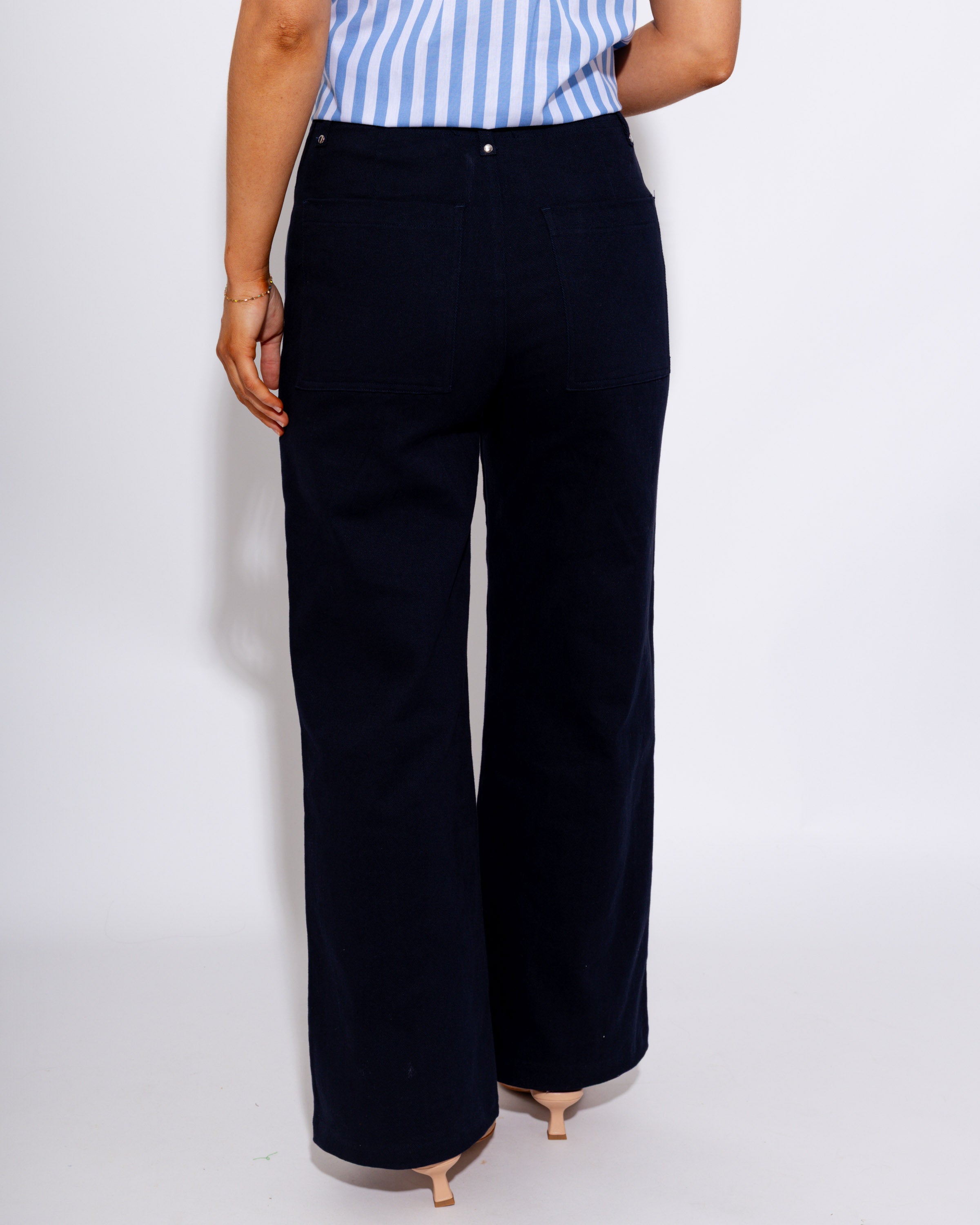 The Tailored Wide Leg Pant in Navy