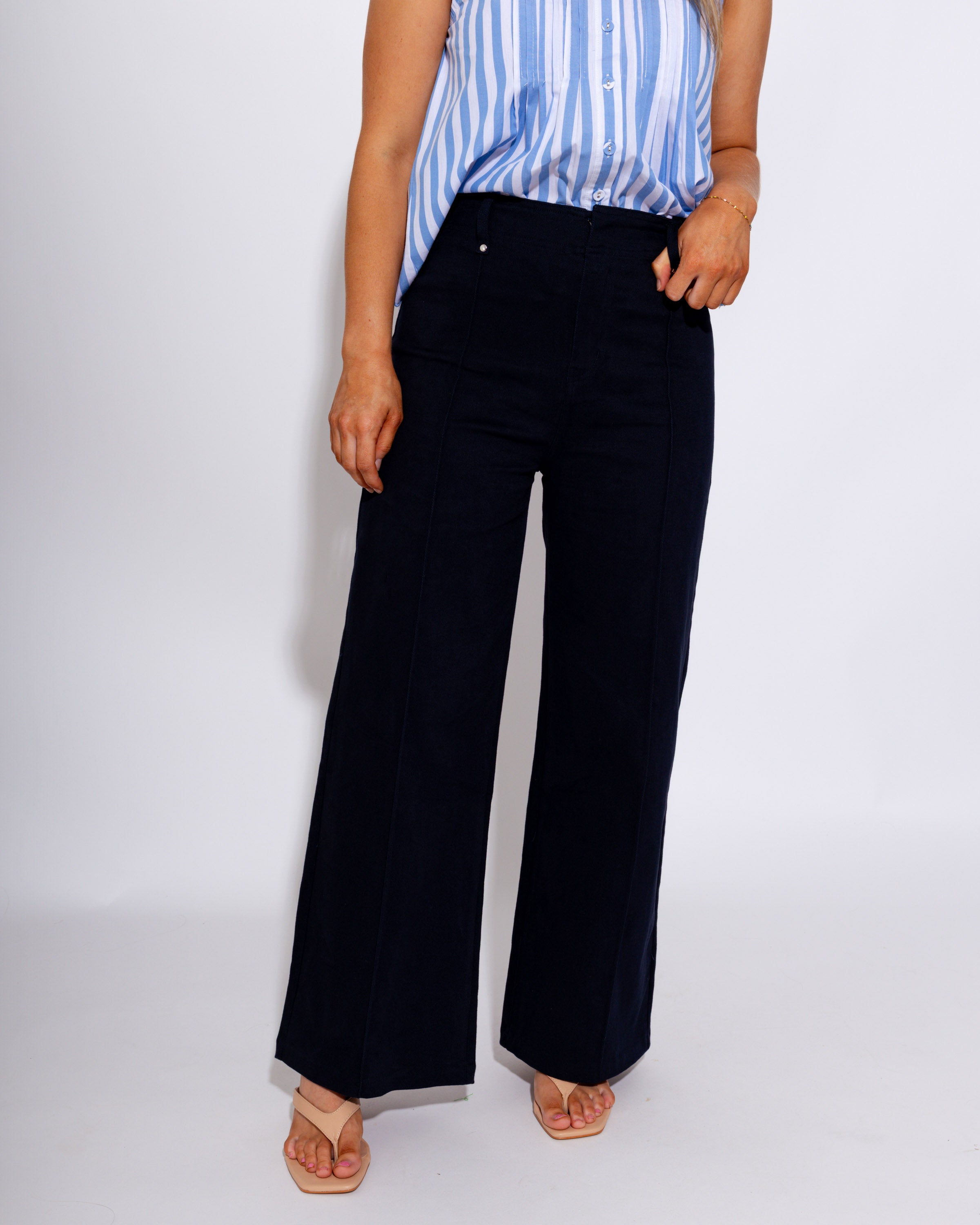 The Tailored Wide Leg Pant in Navy