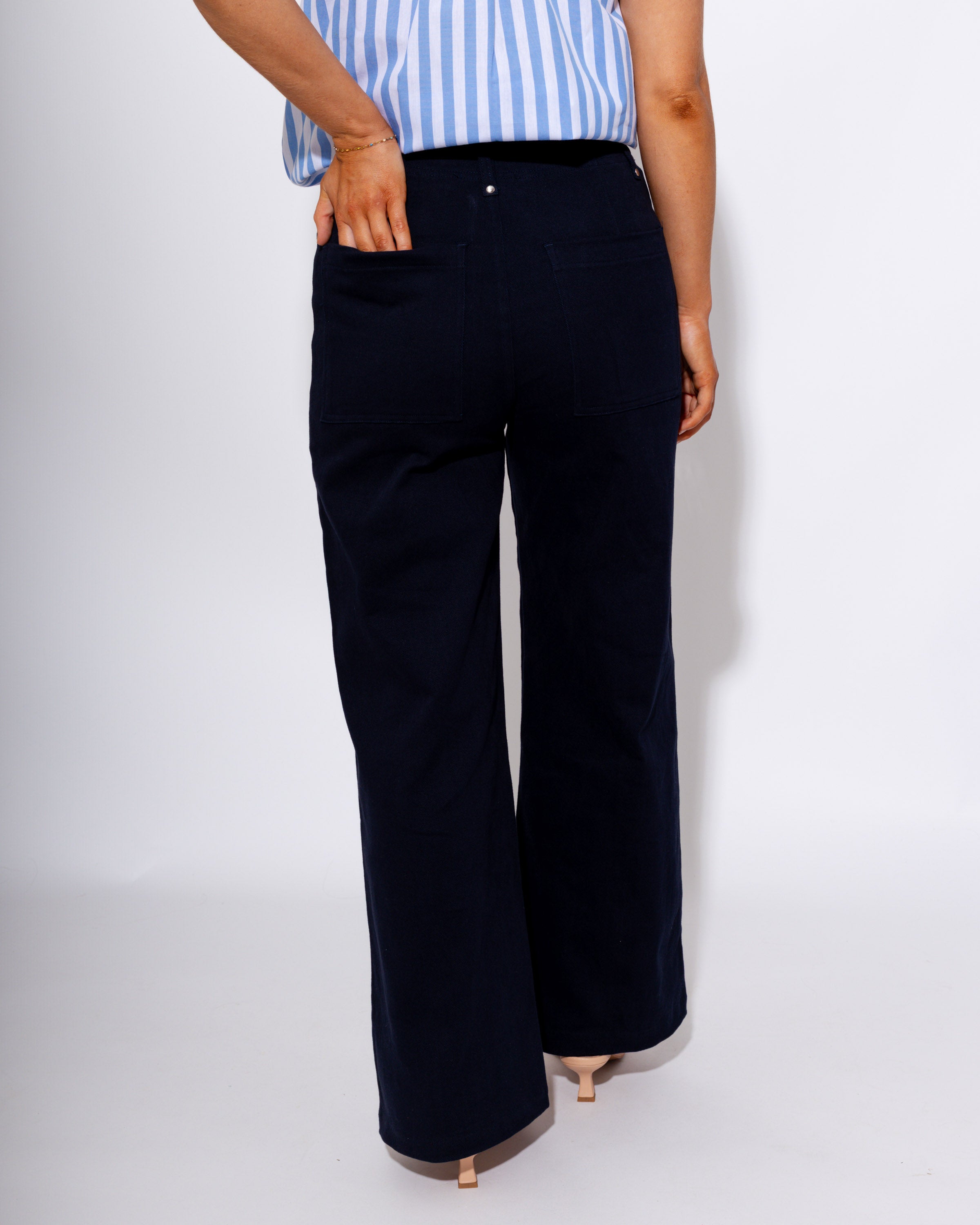 The Tailored Wide Leg Pant in Navy