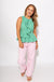 Green Gingham Sleeveless Peplum Top - Entro - Gaudie & Co. Nederland TX Boutique