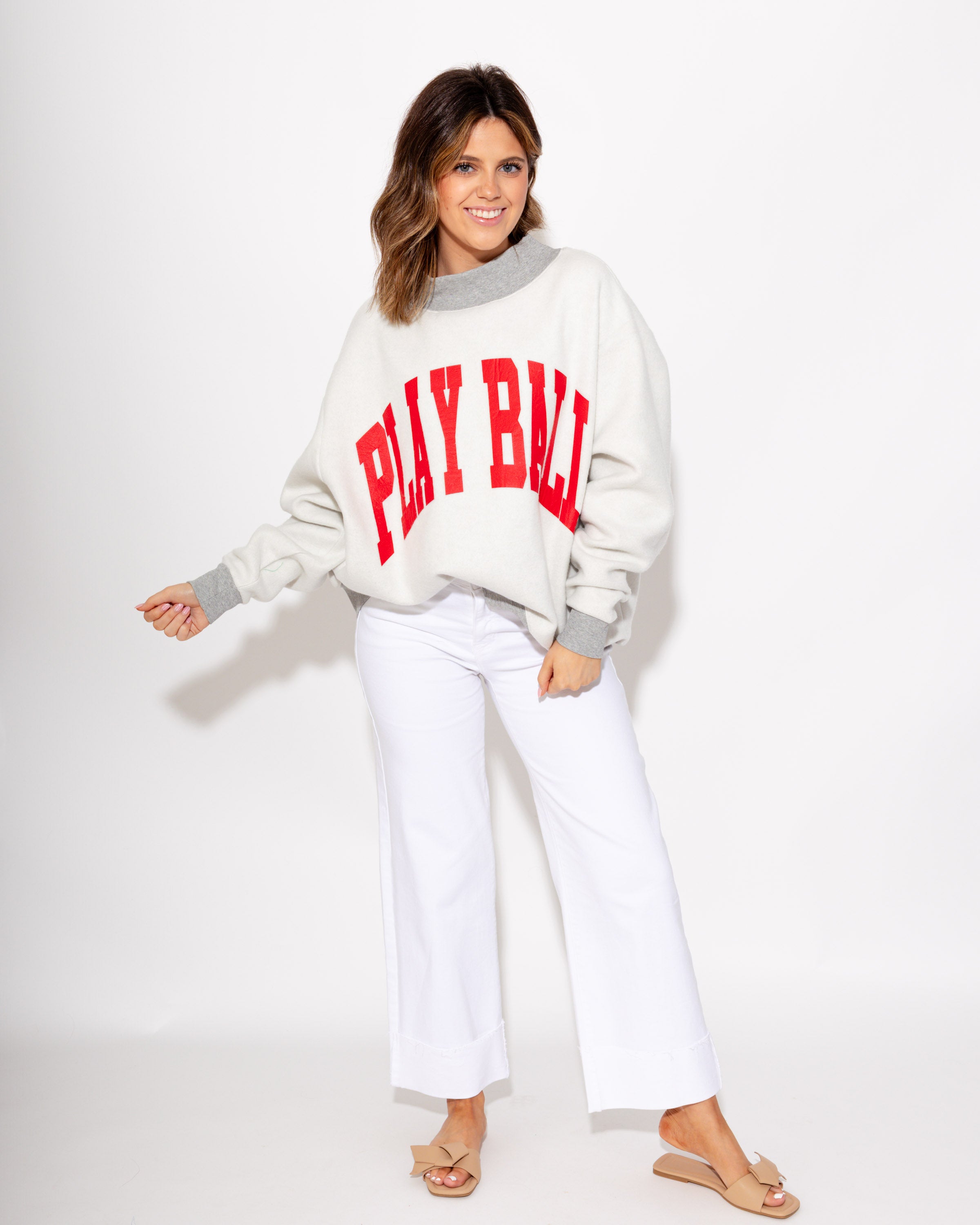 Play Ball 2-Sided Mock Sweatshirt