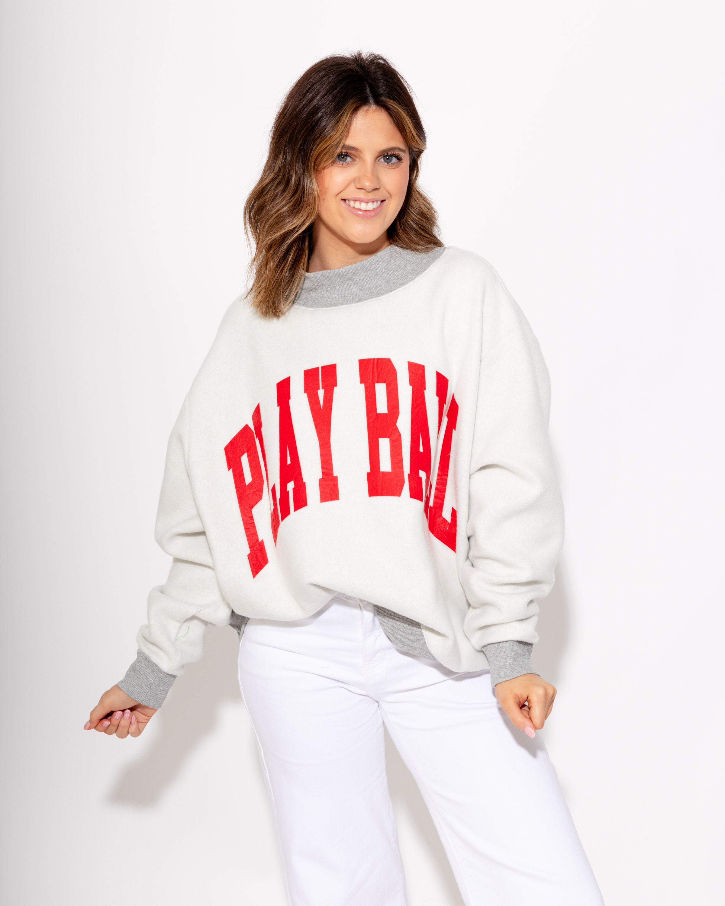 Play Ball 2-Sided Mock Sweatshirt