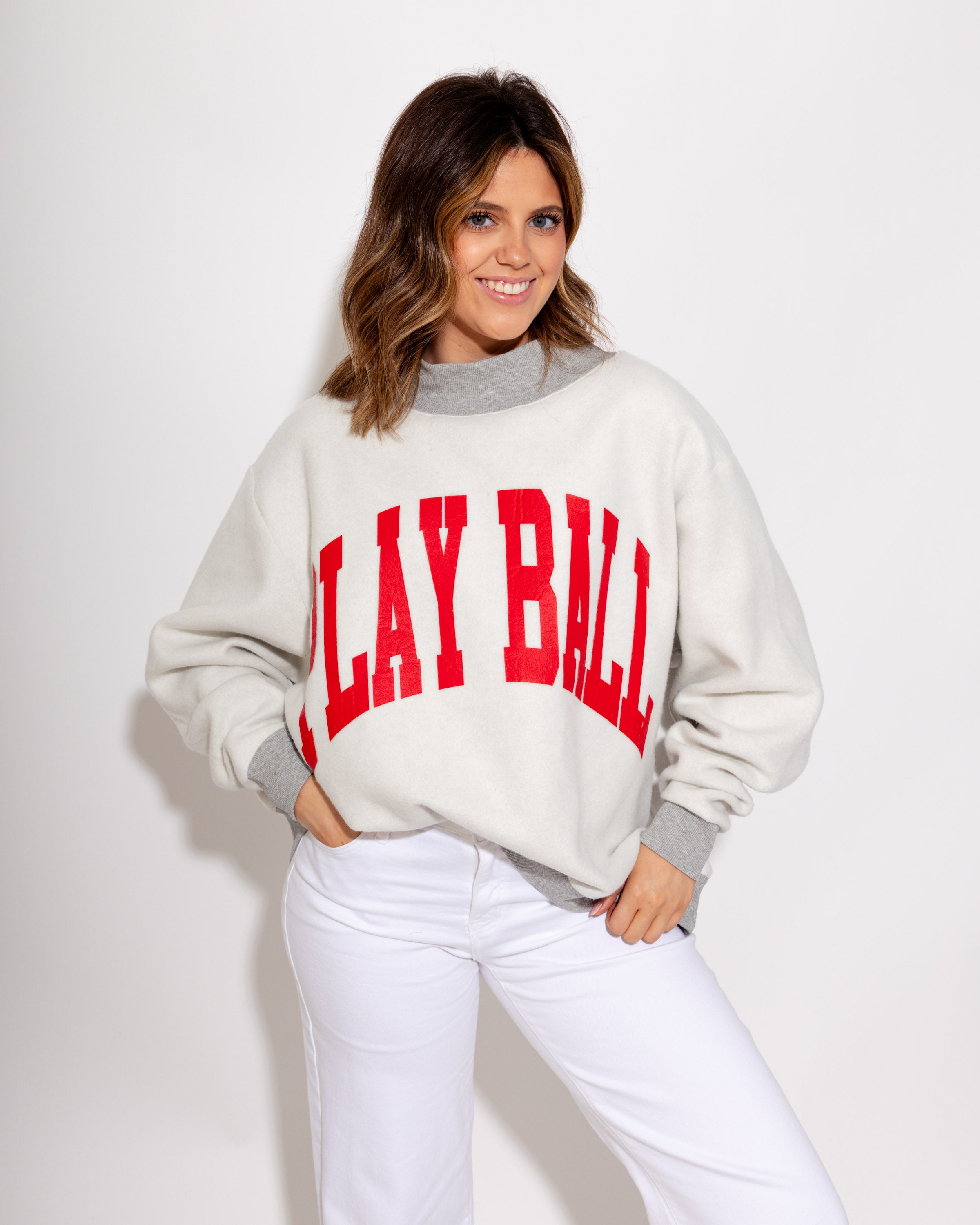 Play Ball 2-Sided Mock Sweatshirt