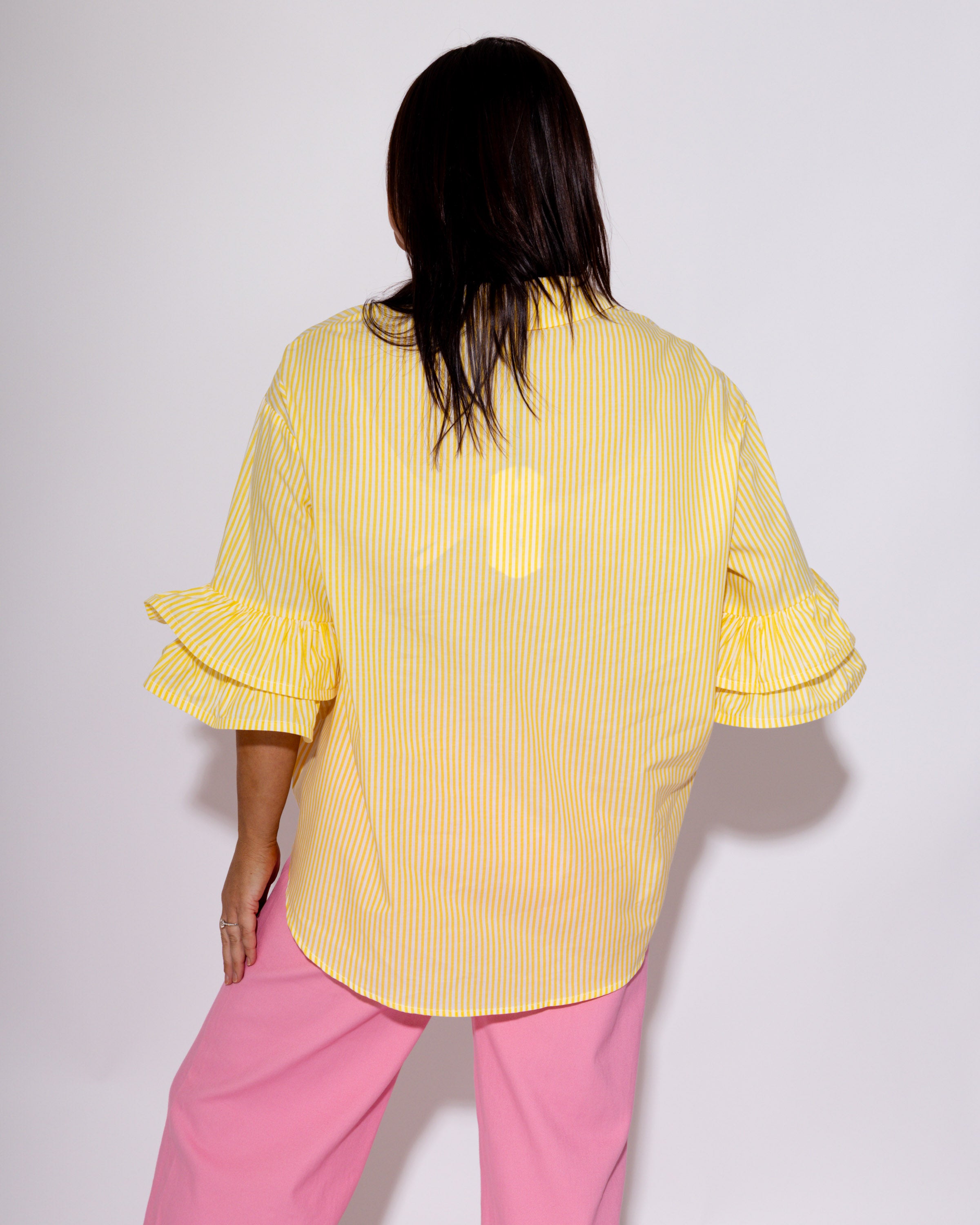 Flowy High-low Hem Striped Top