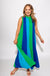Green Navy Blue Colorblock Sleeveless Midi Dress - THML - Gaudie & Co. TX Boutique