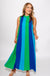 Green Navy Blue Colorblock Sleeveless Midi Dress - THML - Gaudie & Co. TX Boutique