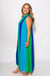 Green Navy Blue Colorblock Sleeveless Midi Dress - THML - Gaudie & Co. TX Boutique