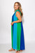 Green Navy Blue Colorblock Sleeveless Midi Dress - THML - Gaudie & Co. TX Boutique