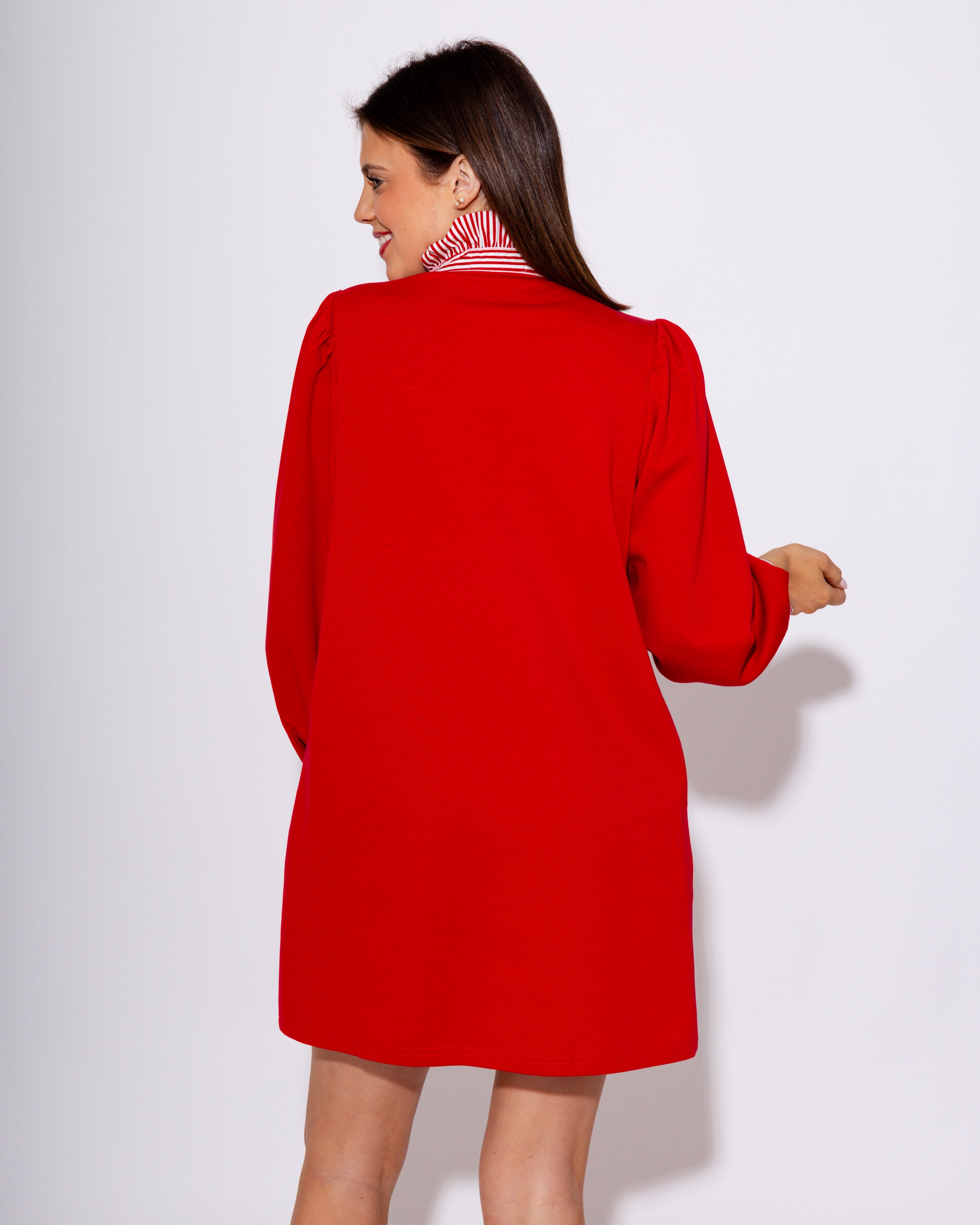 Stripe Contrast Accent Shift Dress