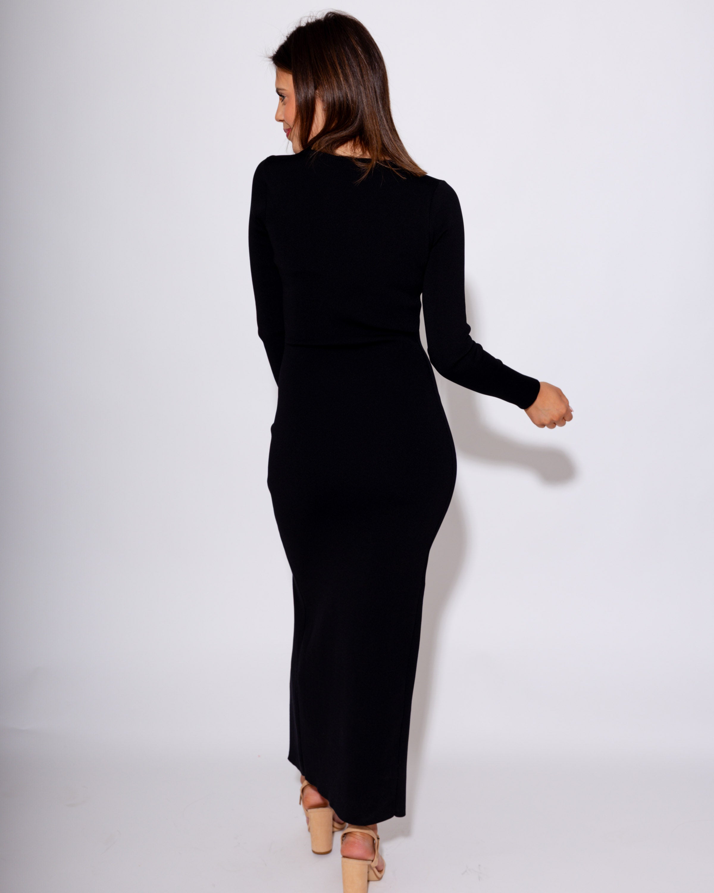 Cut Out Long Sleeve Maxi