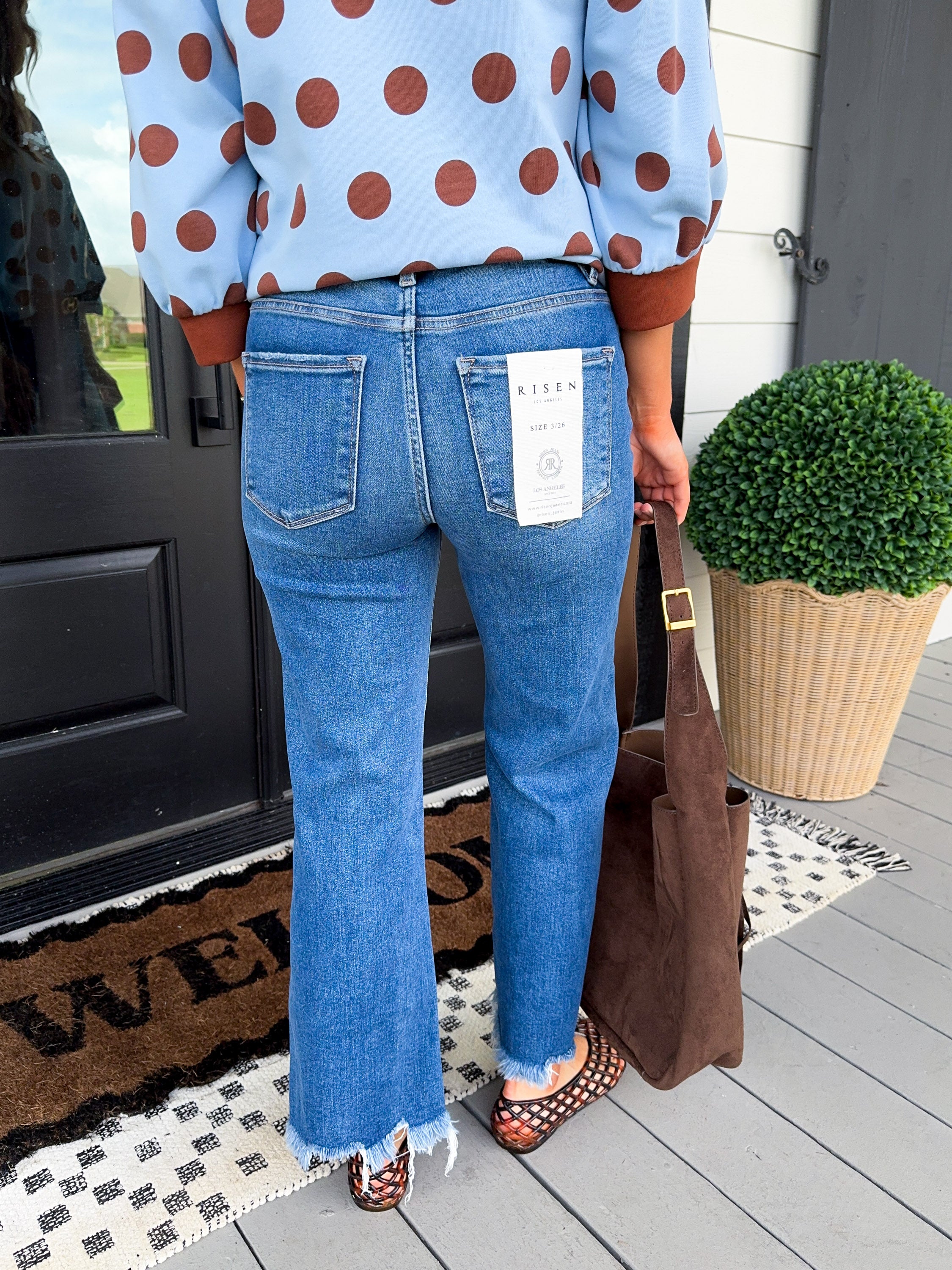 Risen | Mid Rise Crop Straight Jeans