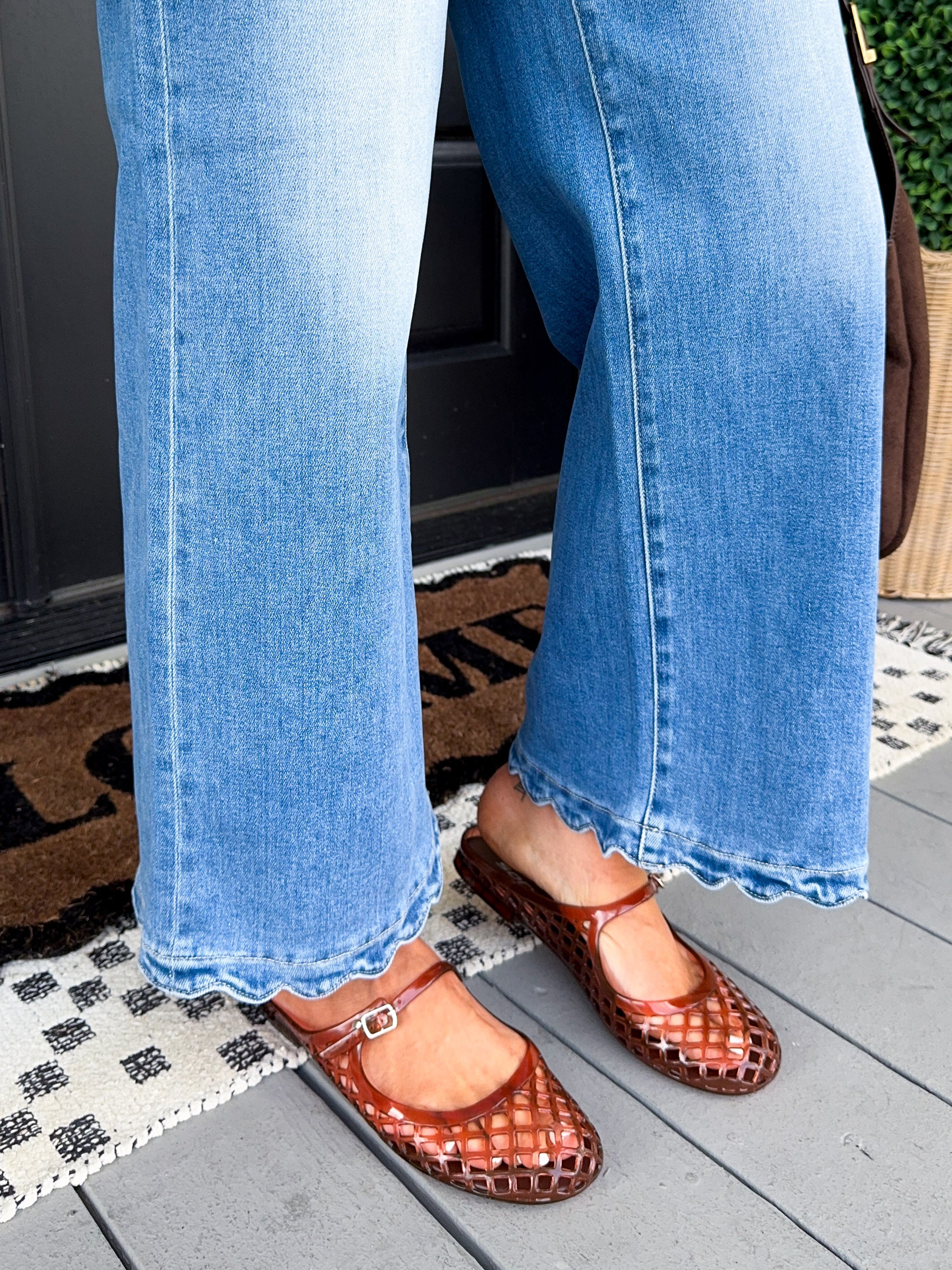 Jelly Mary Jane Flats in Brown
