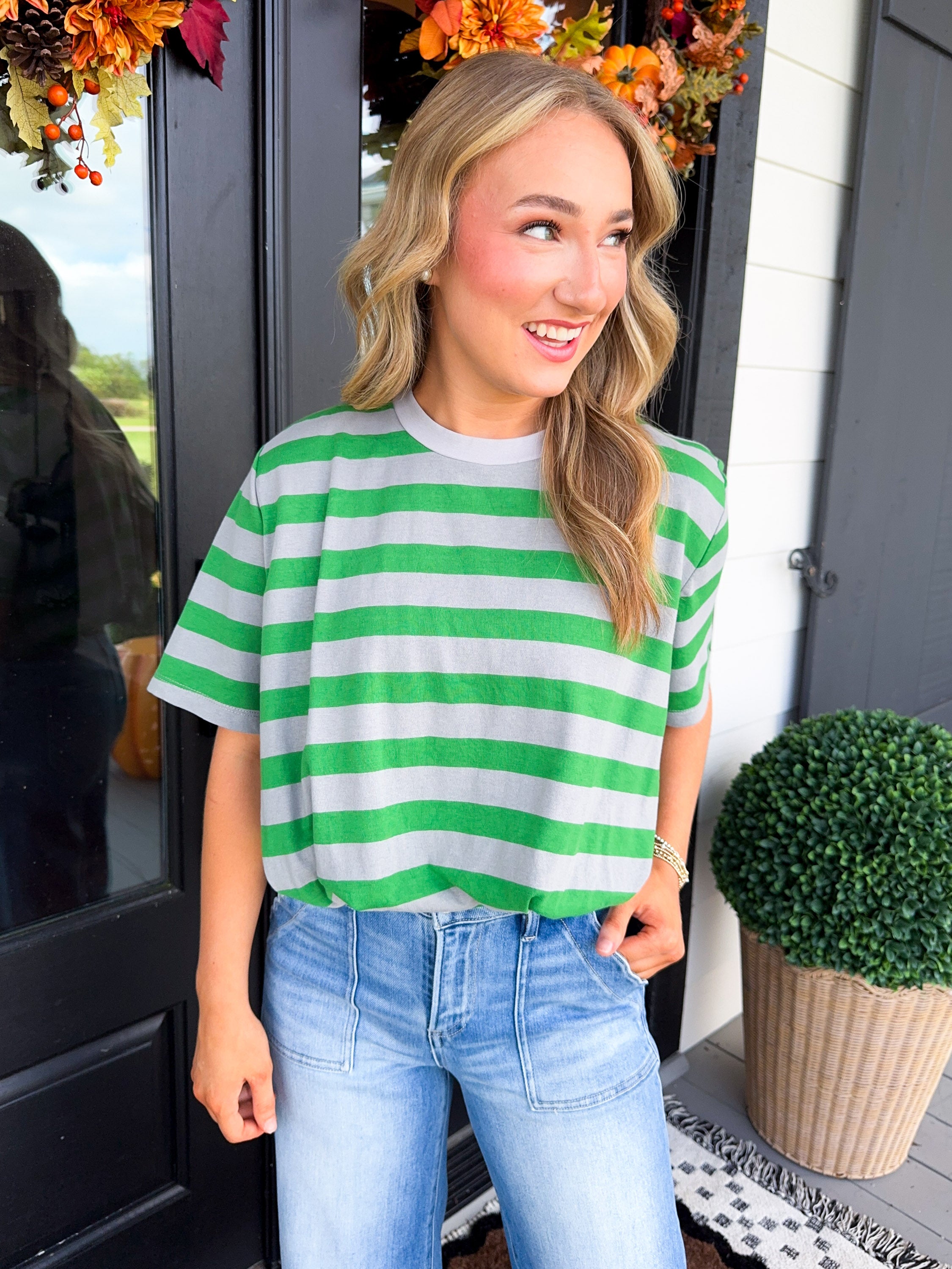 Elevated Everyday Striped Bubble Top