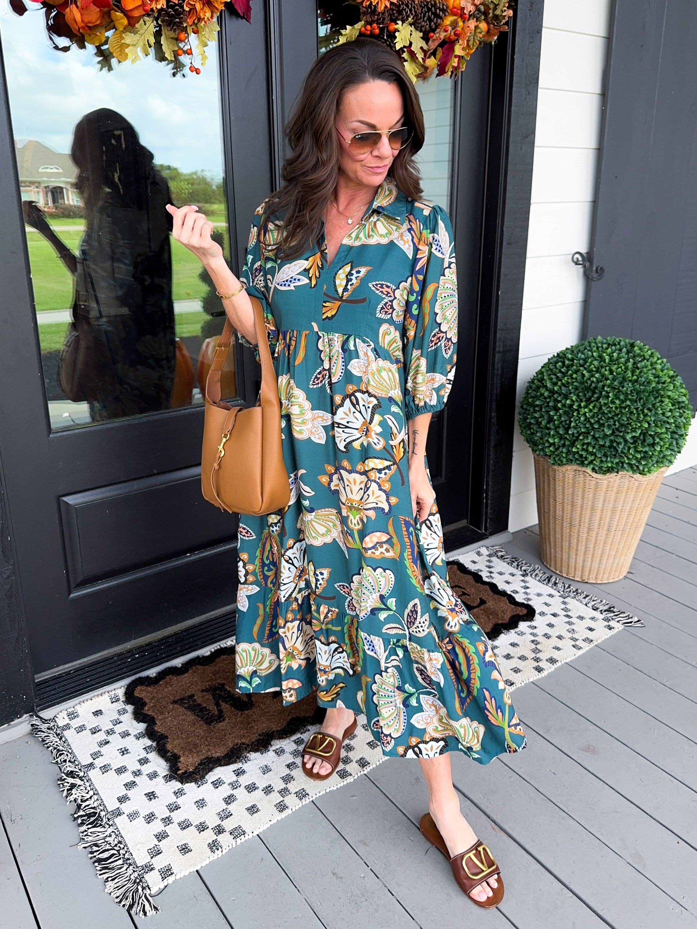 The Boho Bloom Midi in Teal