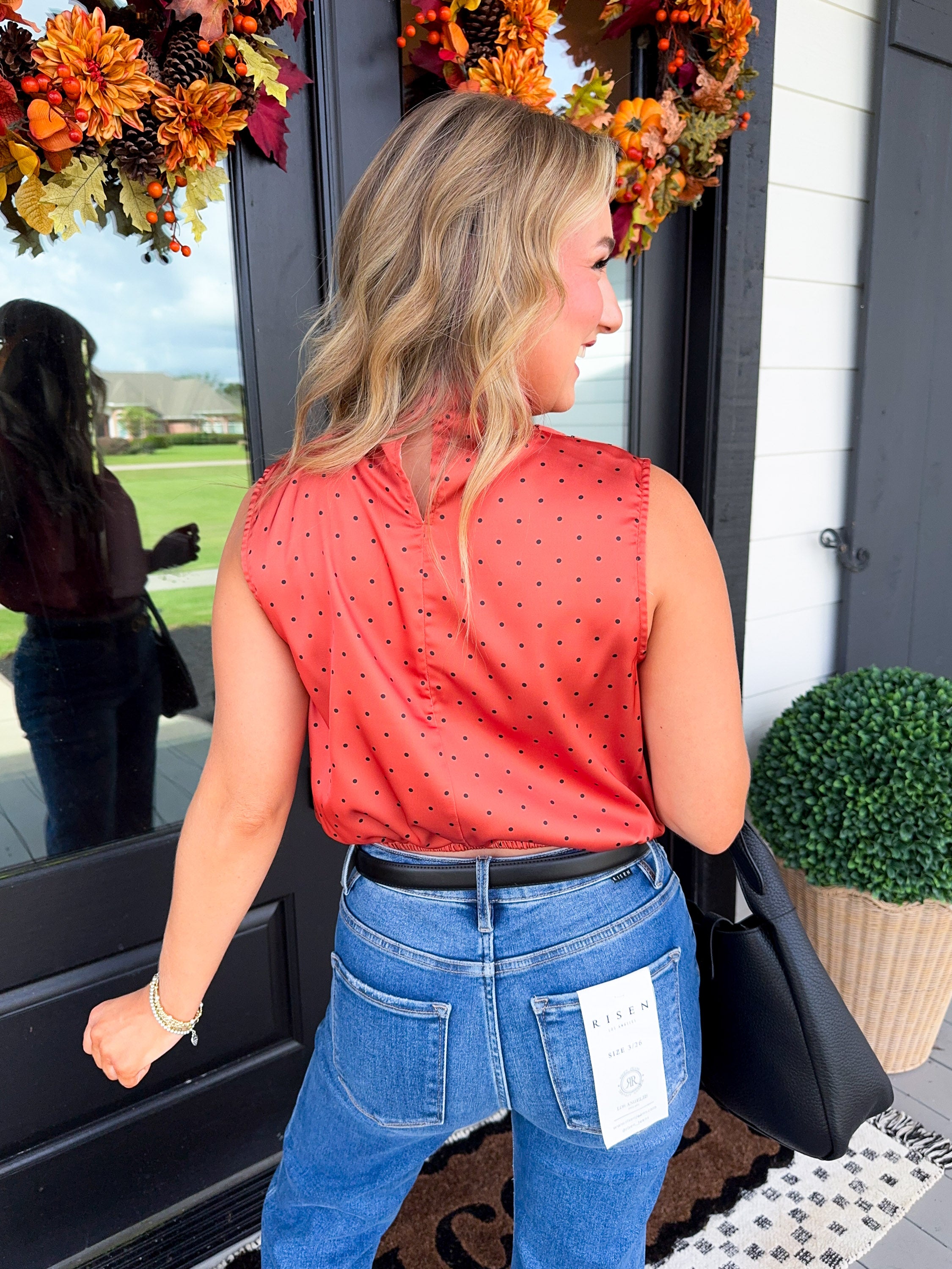 Autumn Glow Polka Dot Top