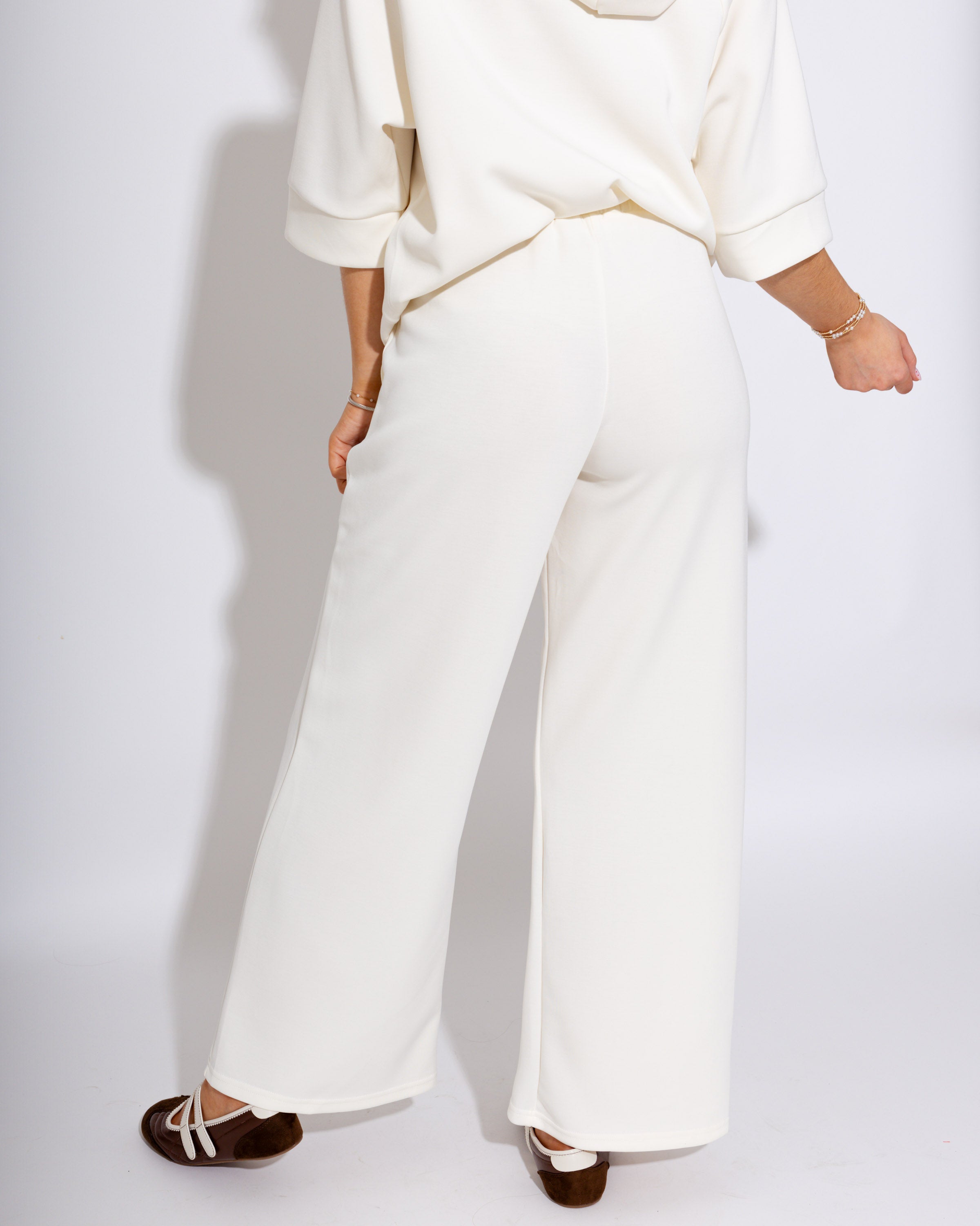 Soft Hooded Top & Wide-leg Pants Set