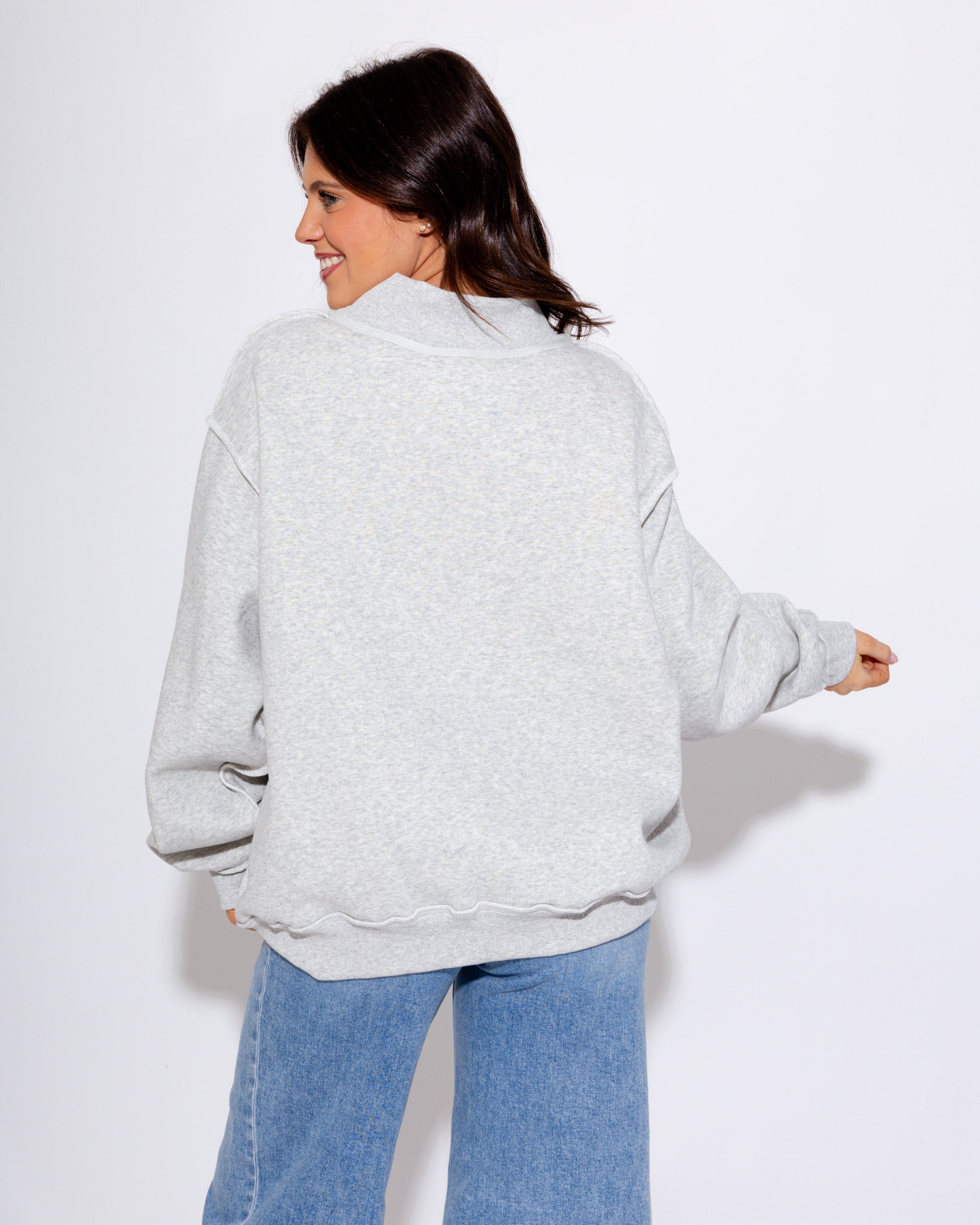 WWJD Embroidered Mock Neck Sweatshirt