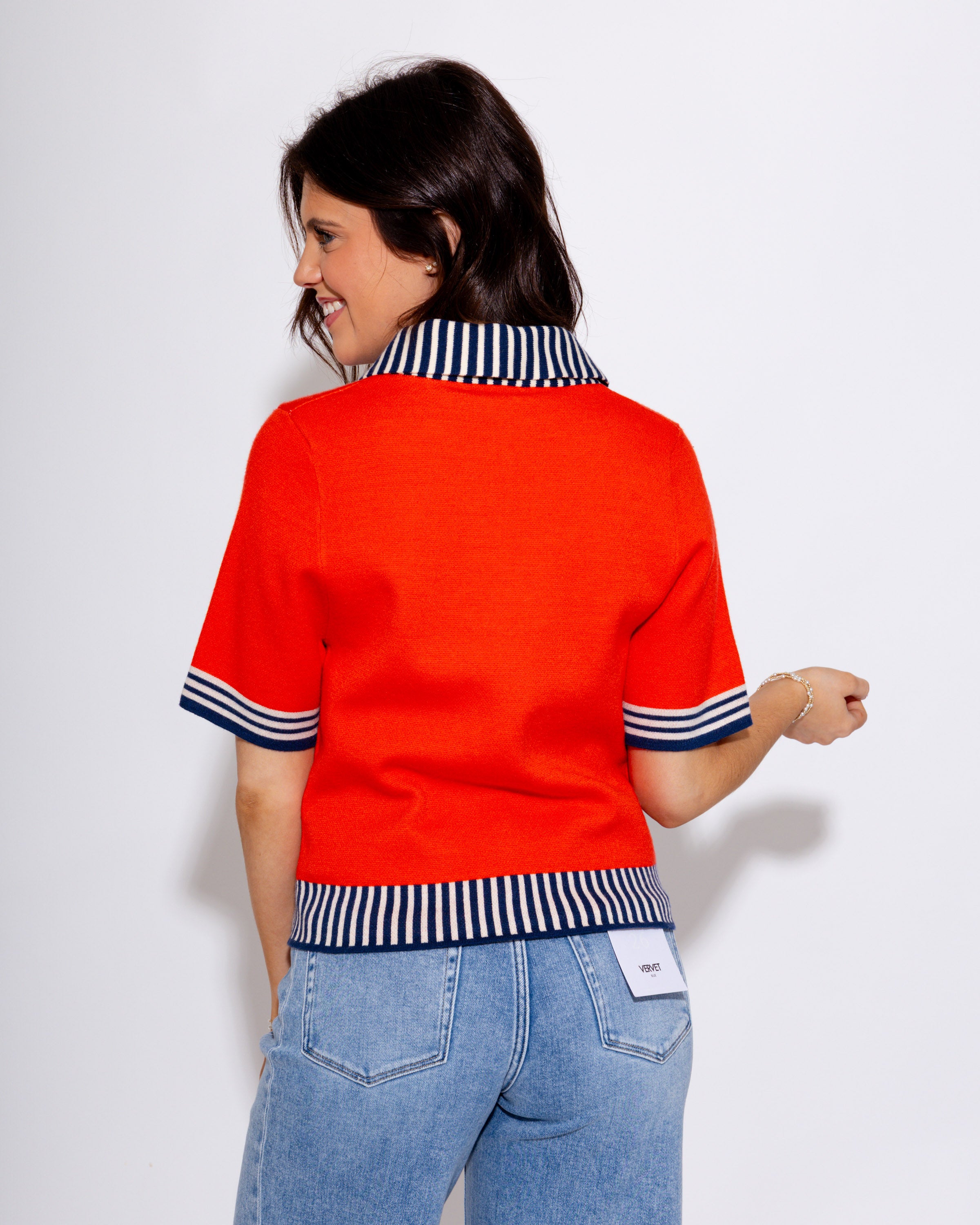 Floral Placket Button-Up Top