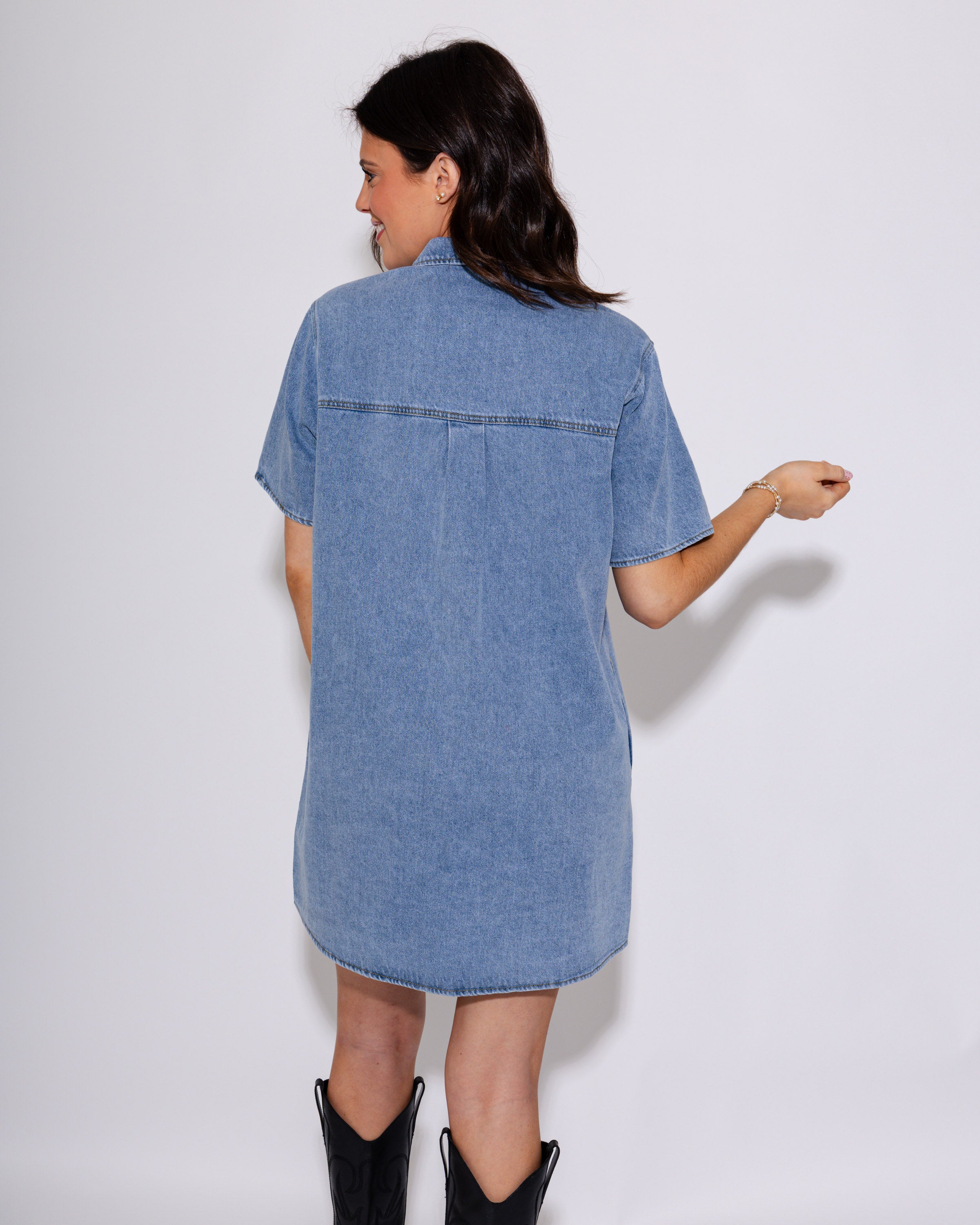 Western Yoke Denim Mini Dress