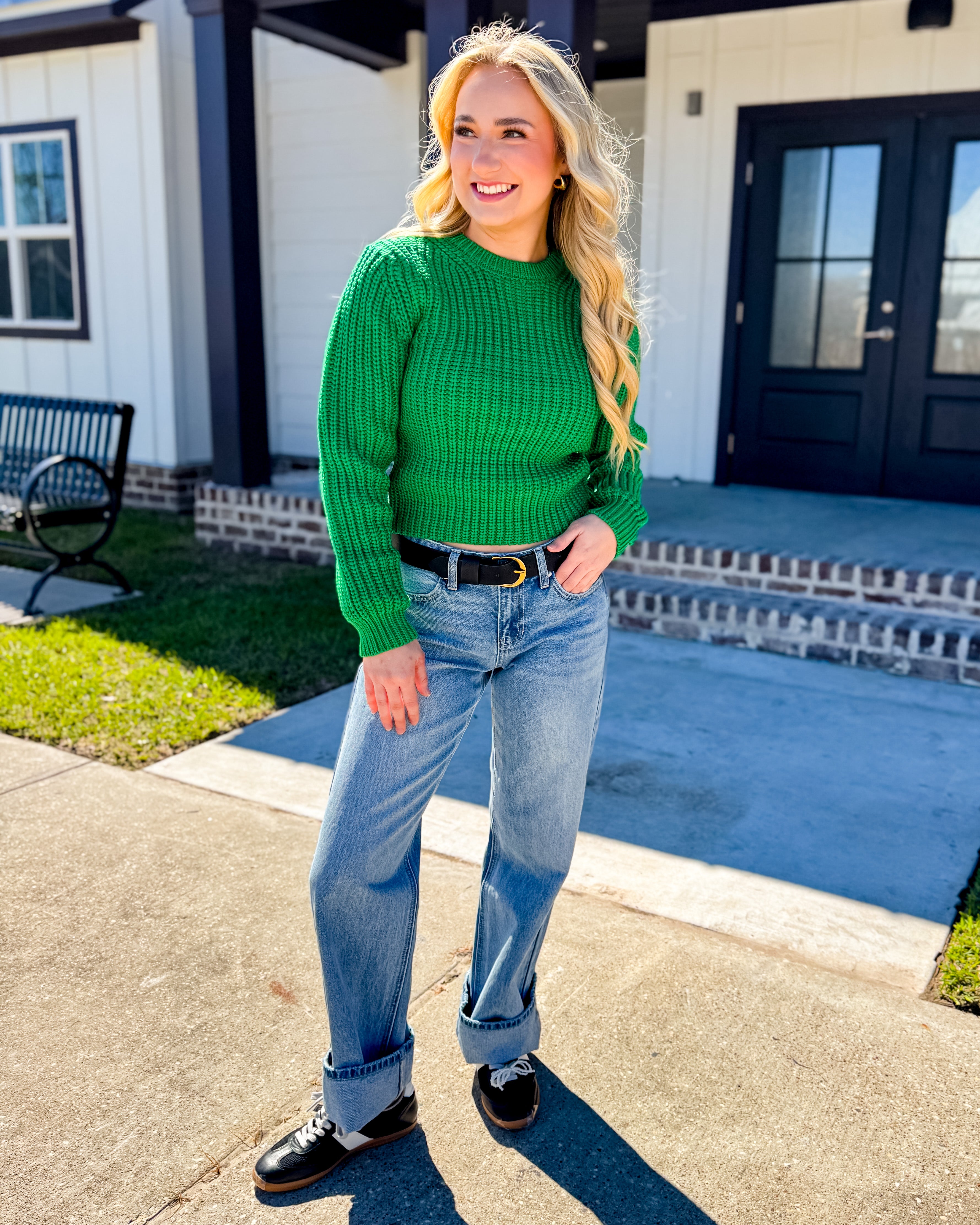 Green Ribbed Sweater