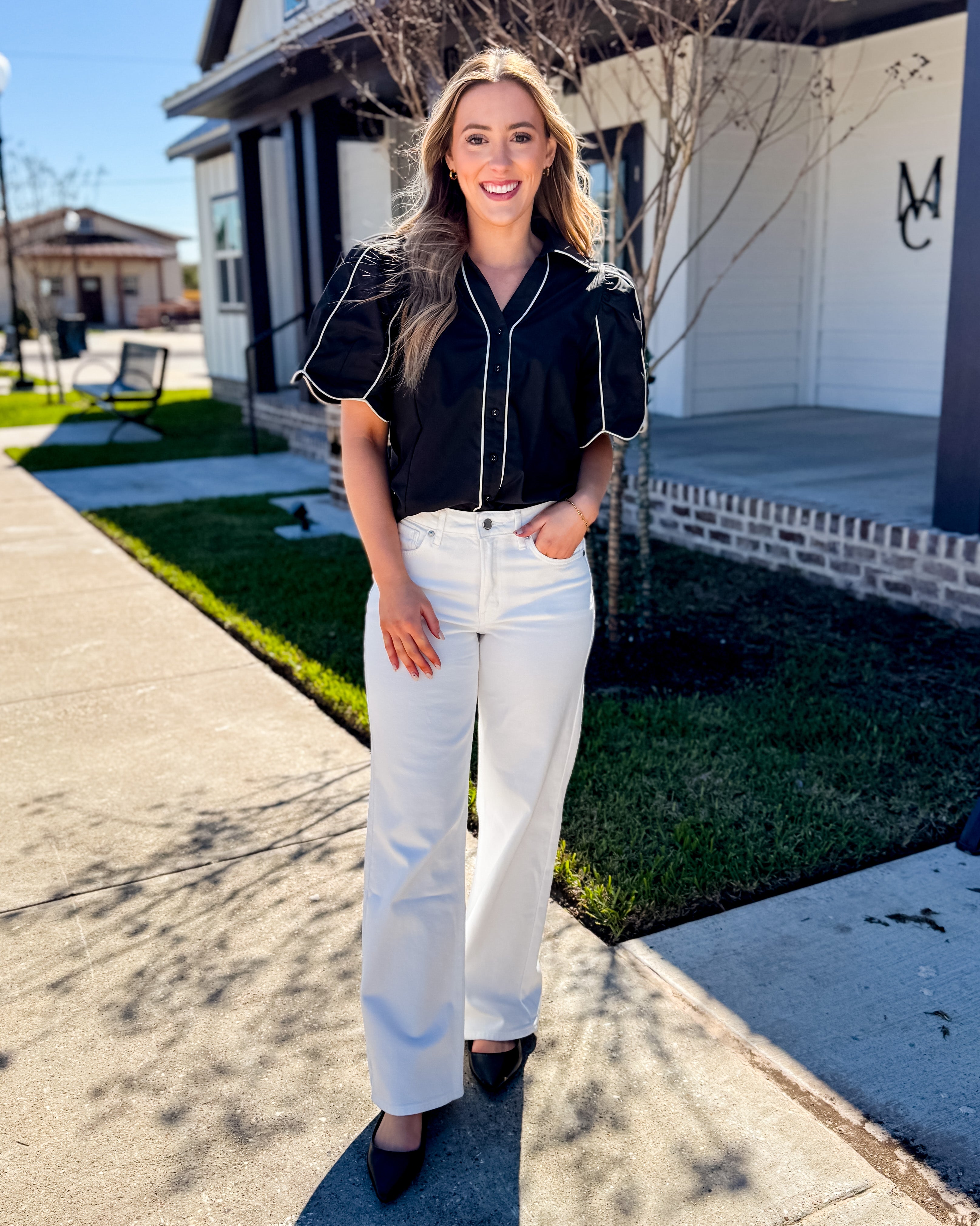 High Rise Full Length Straight Jean in White