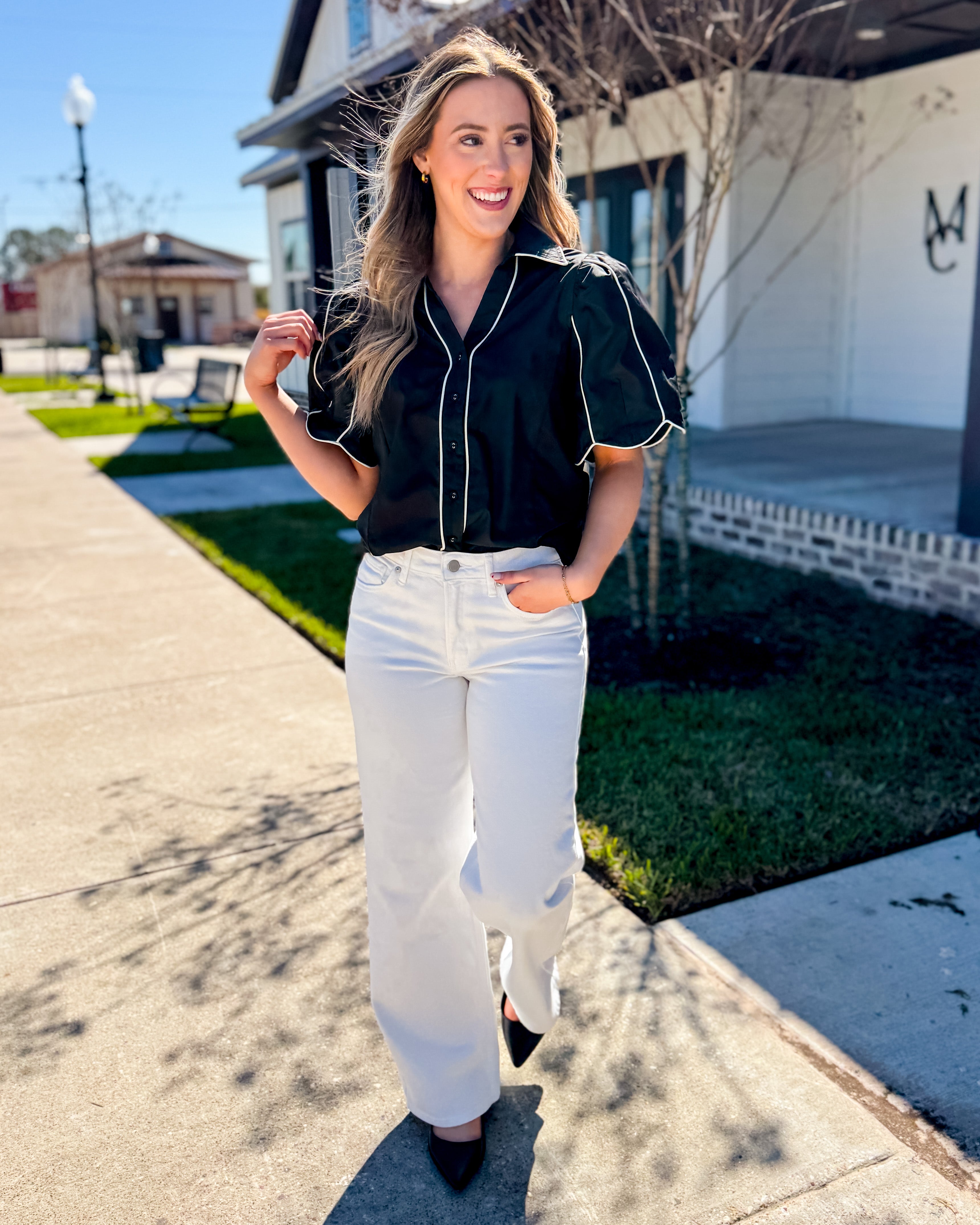 High Rise Full Length Straight Jean in White