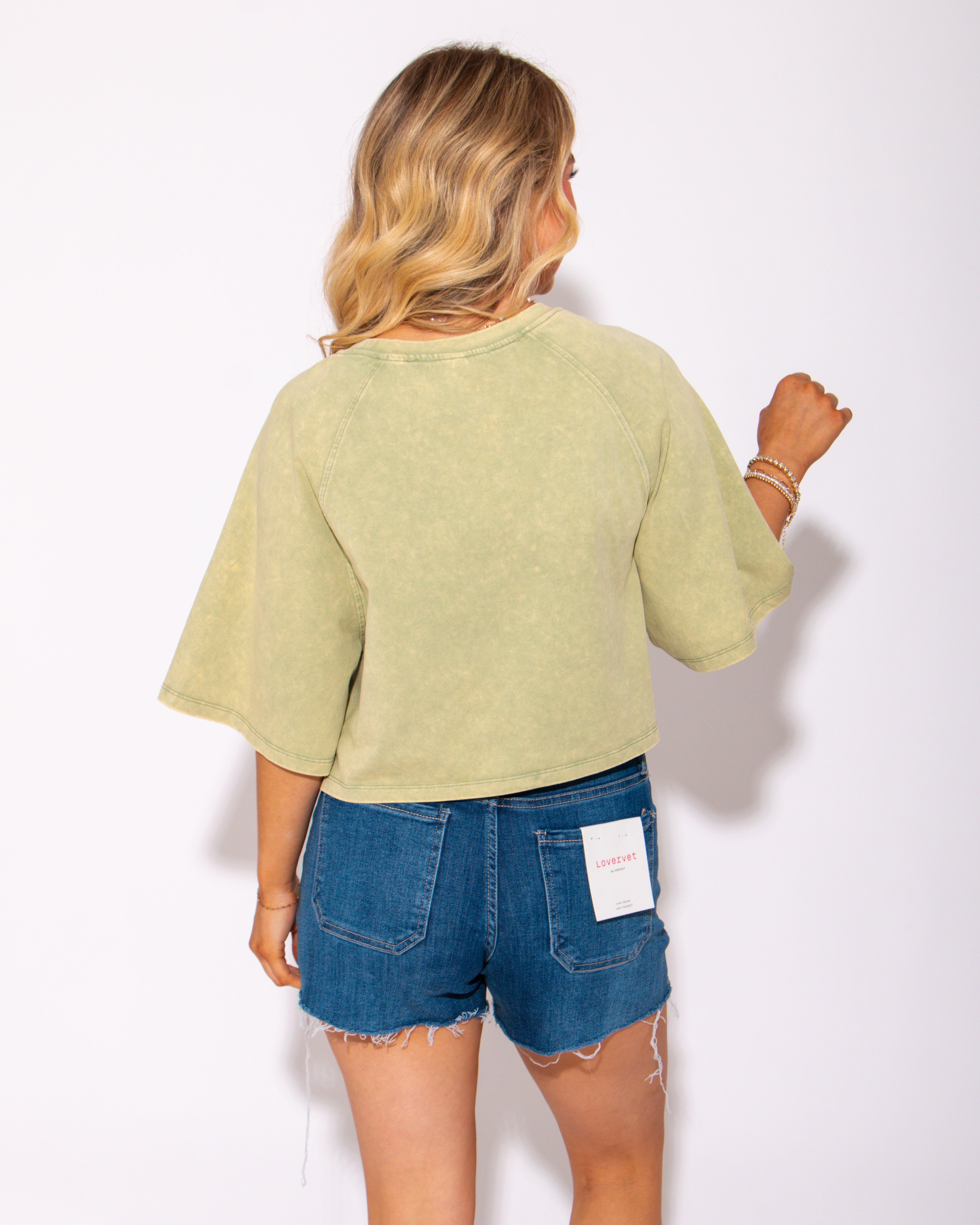 Chill and Crop Top in Sage
