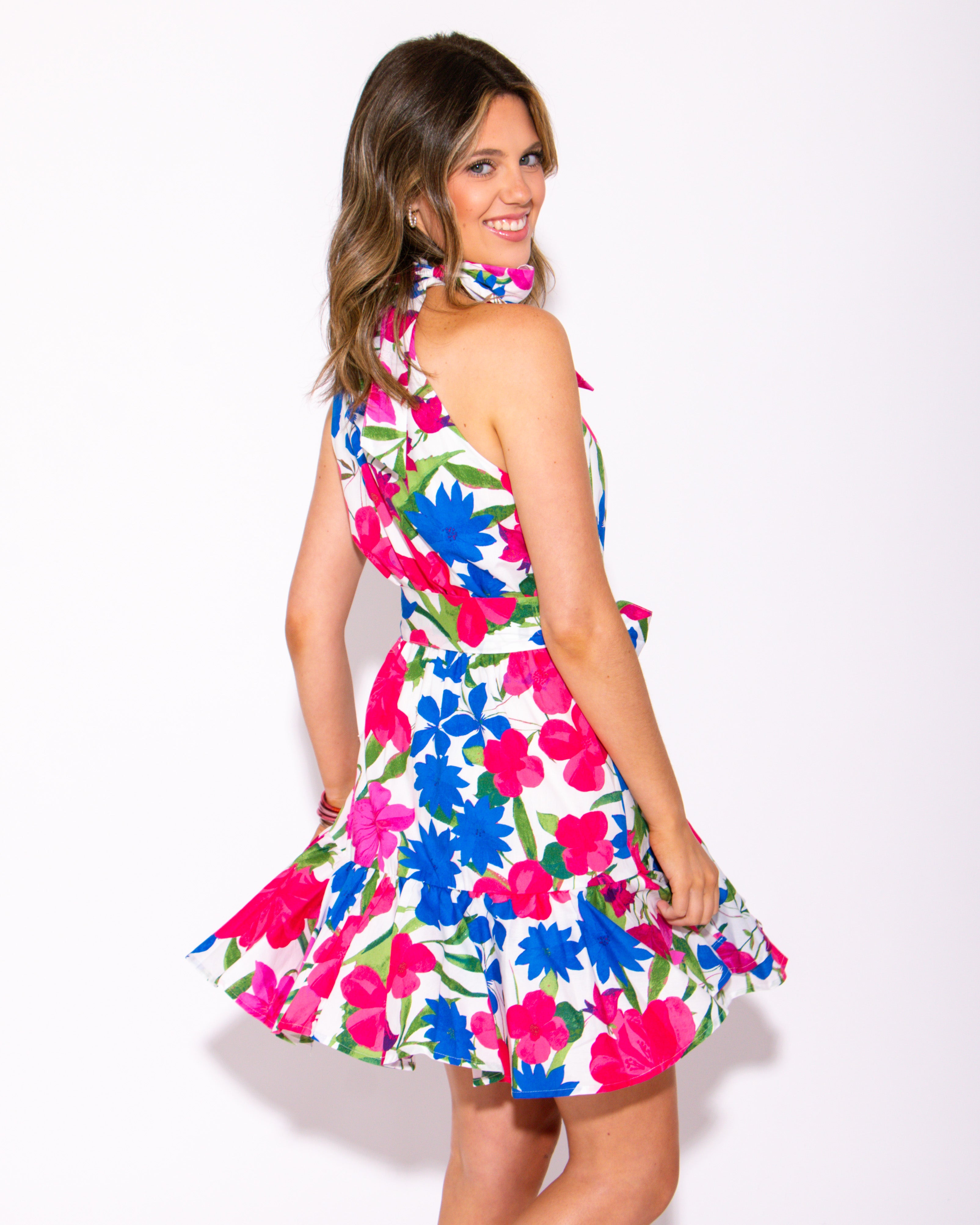 The Bloom Pop Mini Halter Dress