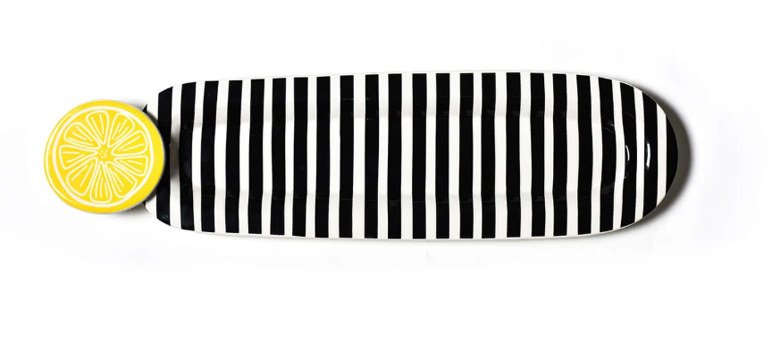 Black Stripe Mini Skinny Oval Entertaining Platter