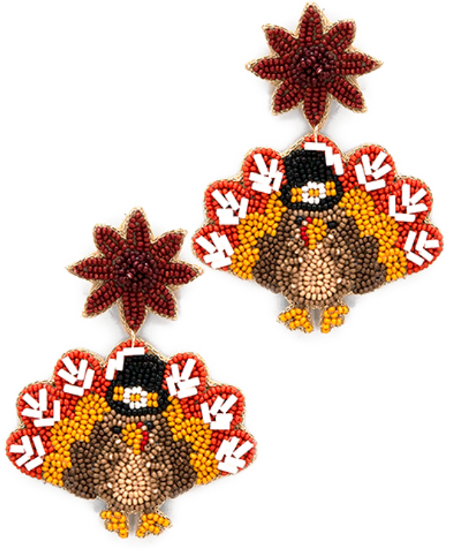 Bead Turkey Earrings