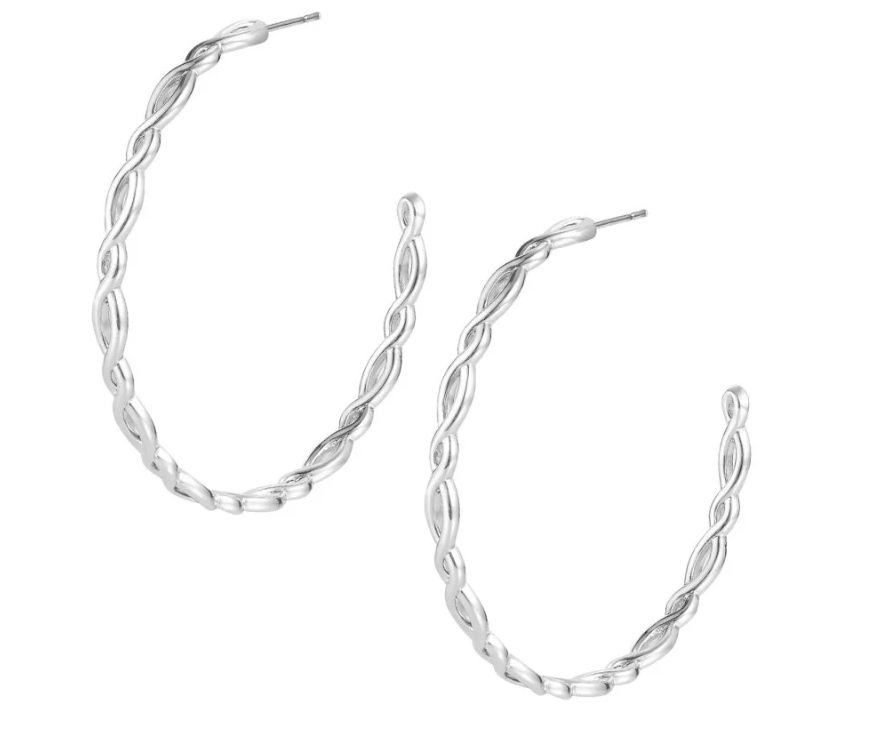Bloom Large Hoop Earring in Silver