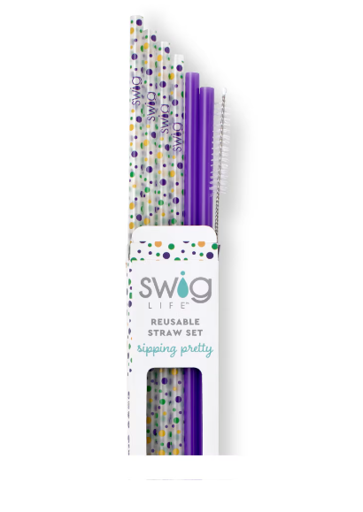 Hey Mister! + Purple Reusable Straw Set