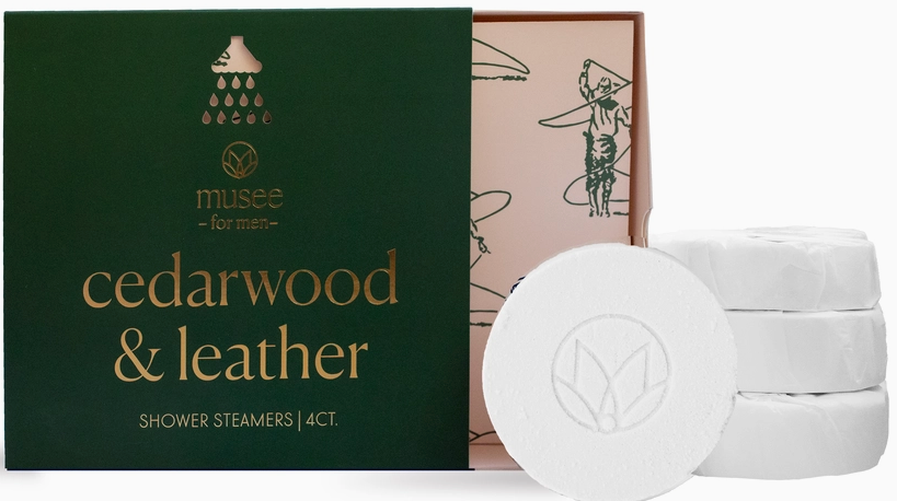 Cedarwood and Leather Shower Steamers For Men