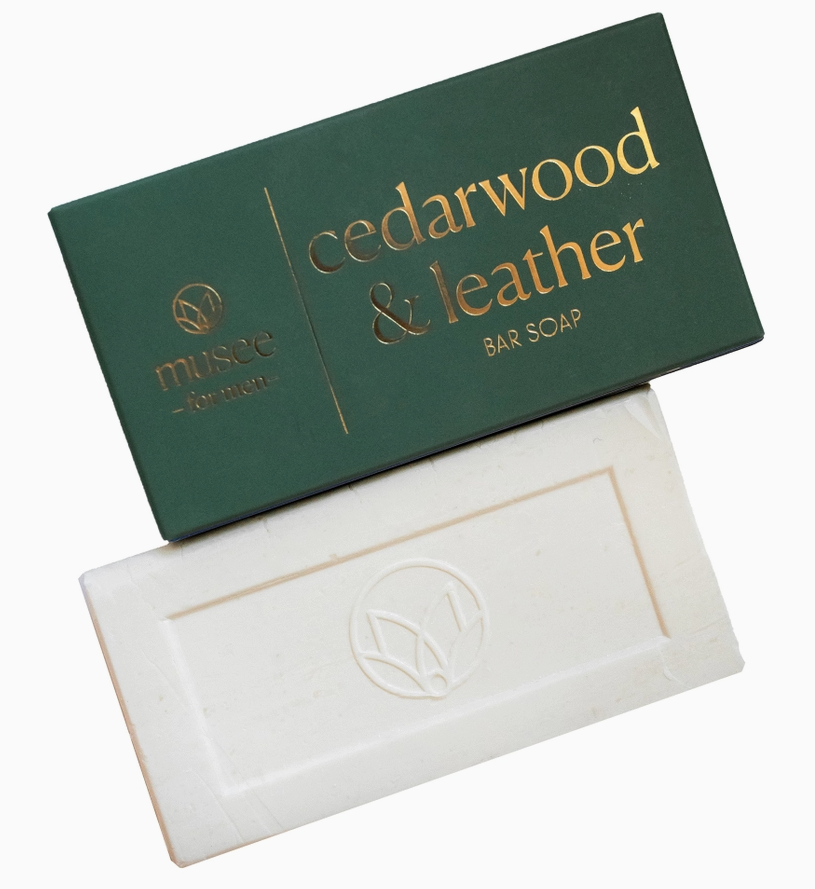 Cedarwood and Leather Bar Soap For Men