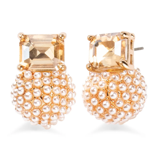 Blair Pearl Post Earrings in Gold