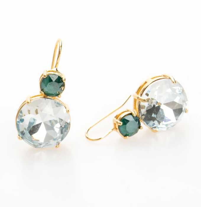 Aurora Crystal Drop Earrings in Aqua