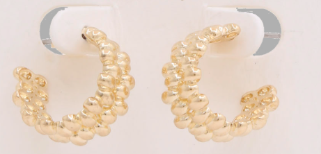 Timeless Gold Nugget Hoops