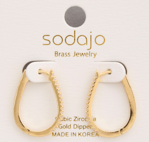 Elegant Teardrop Hoop Earrings  in Gold