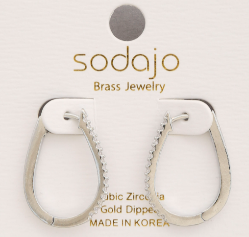 Elegant Teardrop Hoop Earrings in Silver