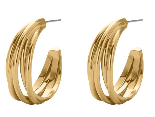 Triple Take Multi Hoop Earring in Gold