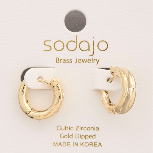 Gleam Huggie Hoops in Gold