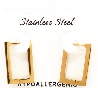 Square Hoops in Gold